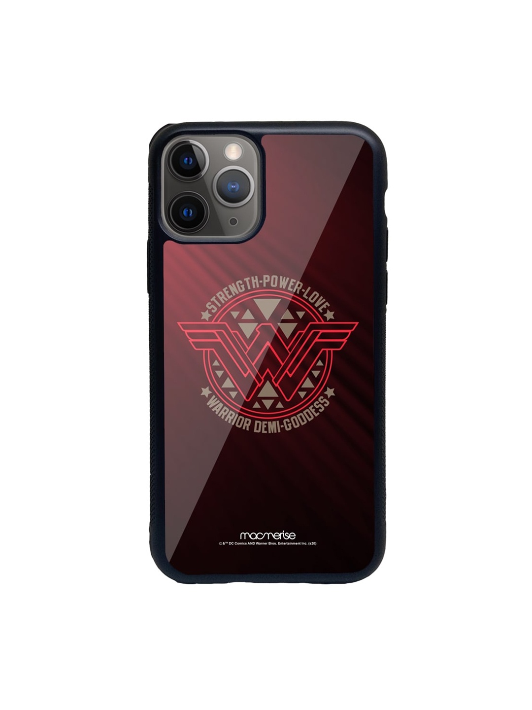 

macmerise Maroon & Red Wonder Woman Stamp Glass iPhone 11 Pro Phone Case