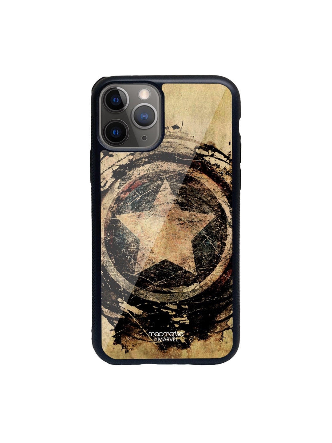 

macmerise Black & Beige Symbolic Captain Shield Printed iPhone 11 Pro Back Case