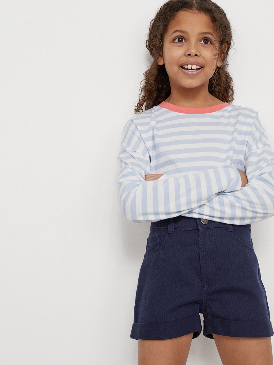 

H&M Girls Blue Cotton Twill Shorts