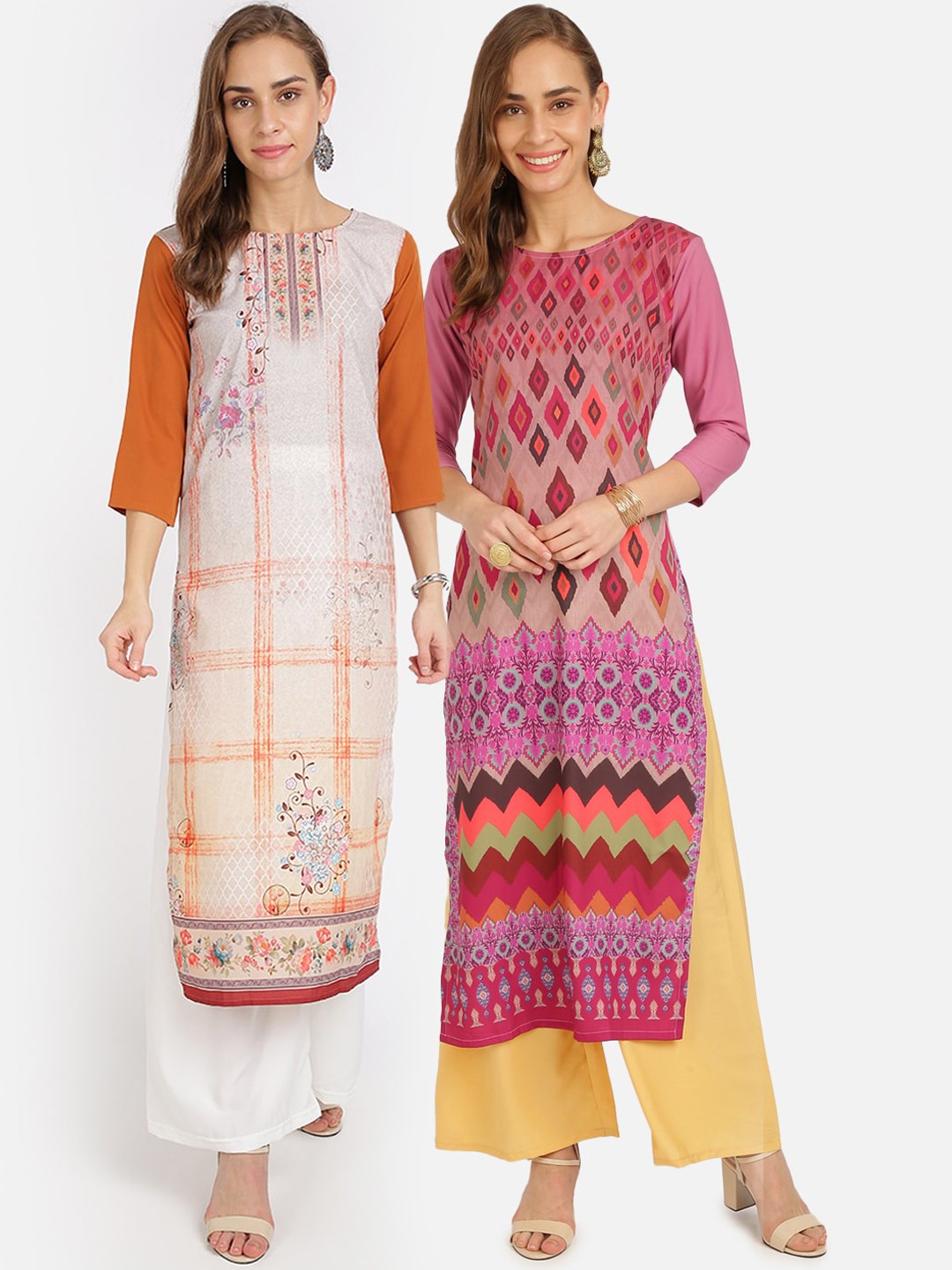 

Florence Women Pack of 2 Printed Kurta with Palazzos, Multi
