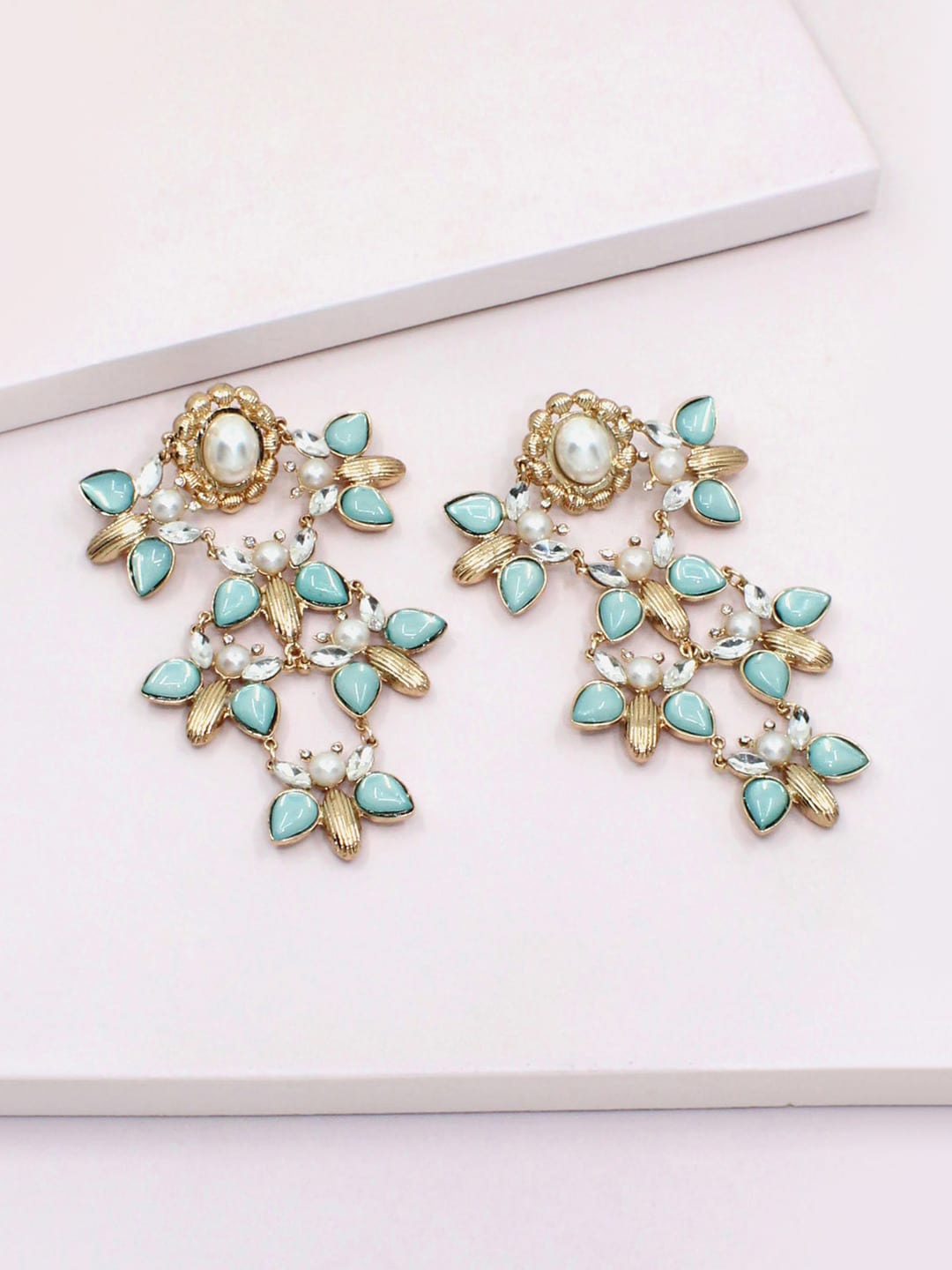

Runway Ritual Blue Contemporary Drop Earrings