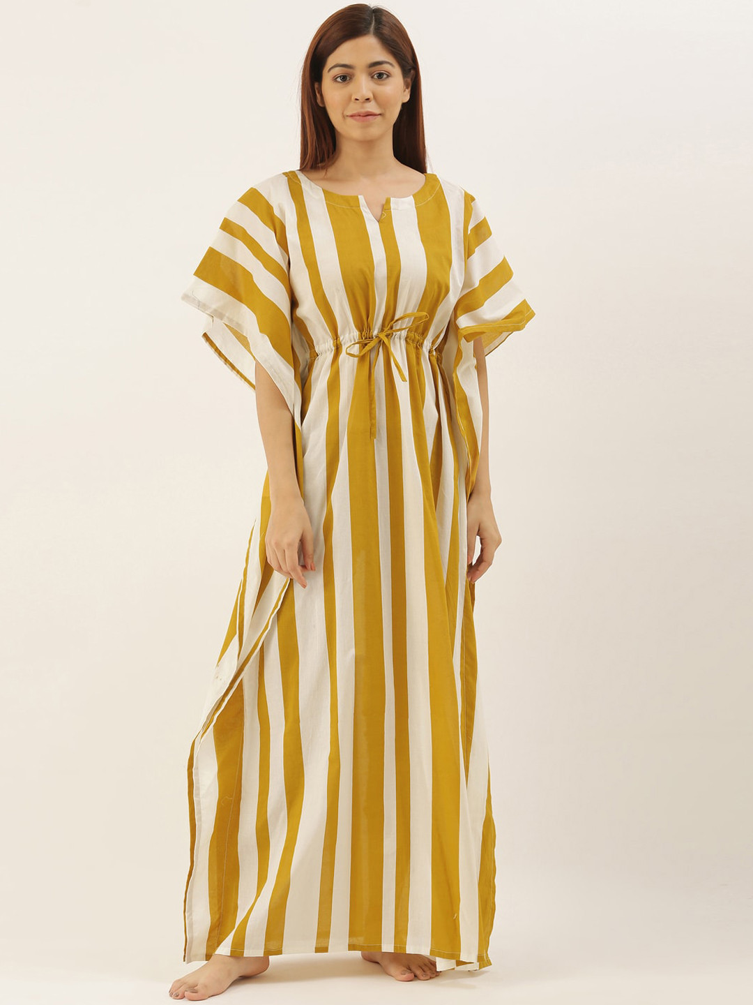 

Bannos Swagger Mustard & White Striped Nightdress