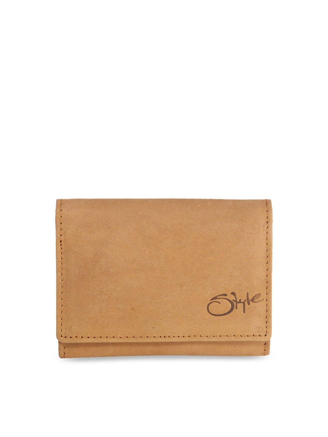 

Style SHOES Unisex Tan Brown Solid Card Leather Holder