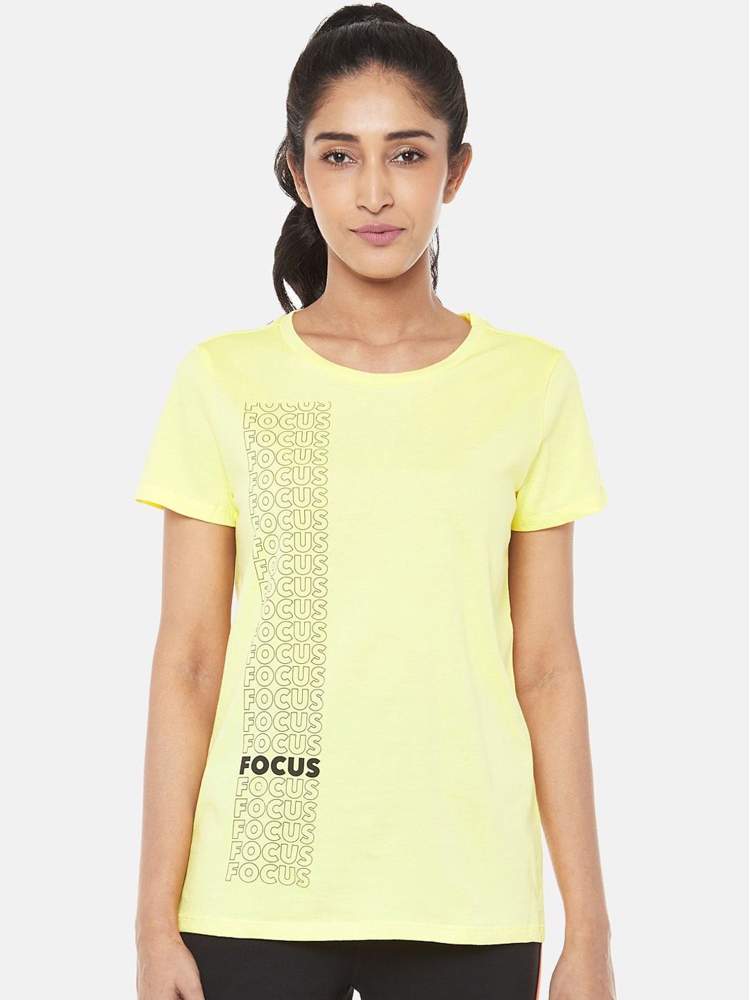 

Ajile by Pantaloons Yellow Pure Cotton Regular Top
