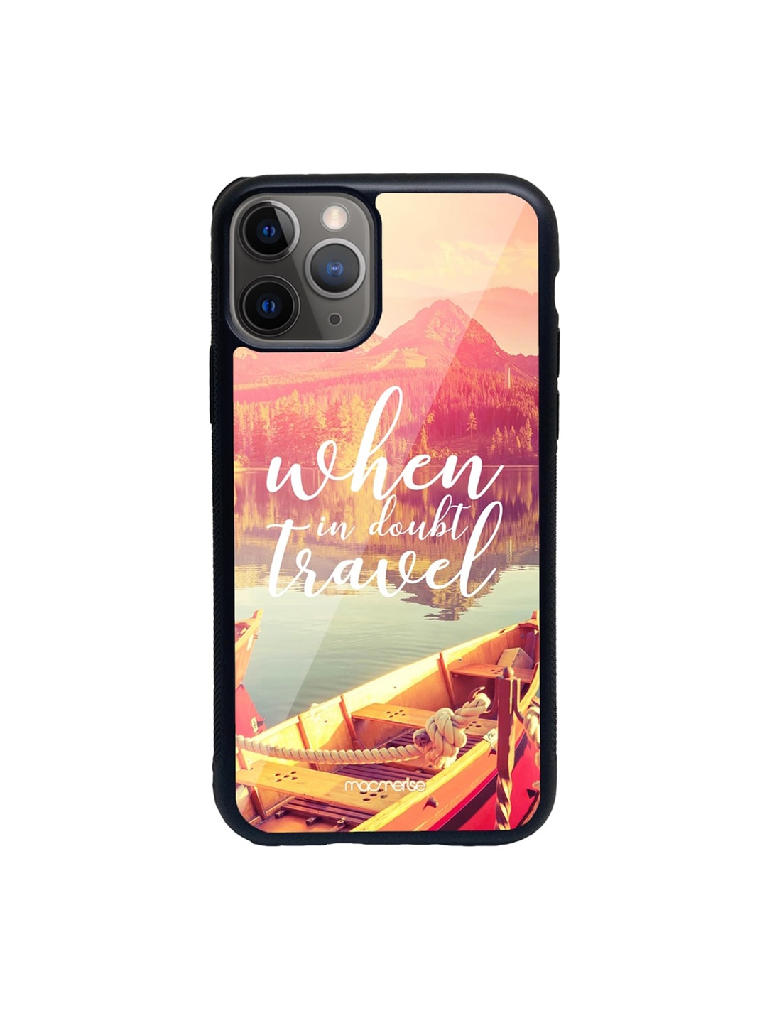 

macmerise Pink & White When in Doubt Travel Printed iPhone 11 Pro Phone Case