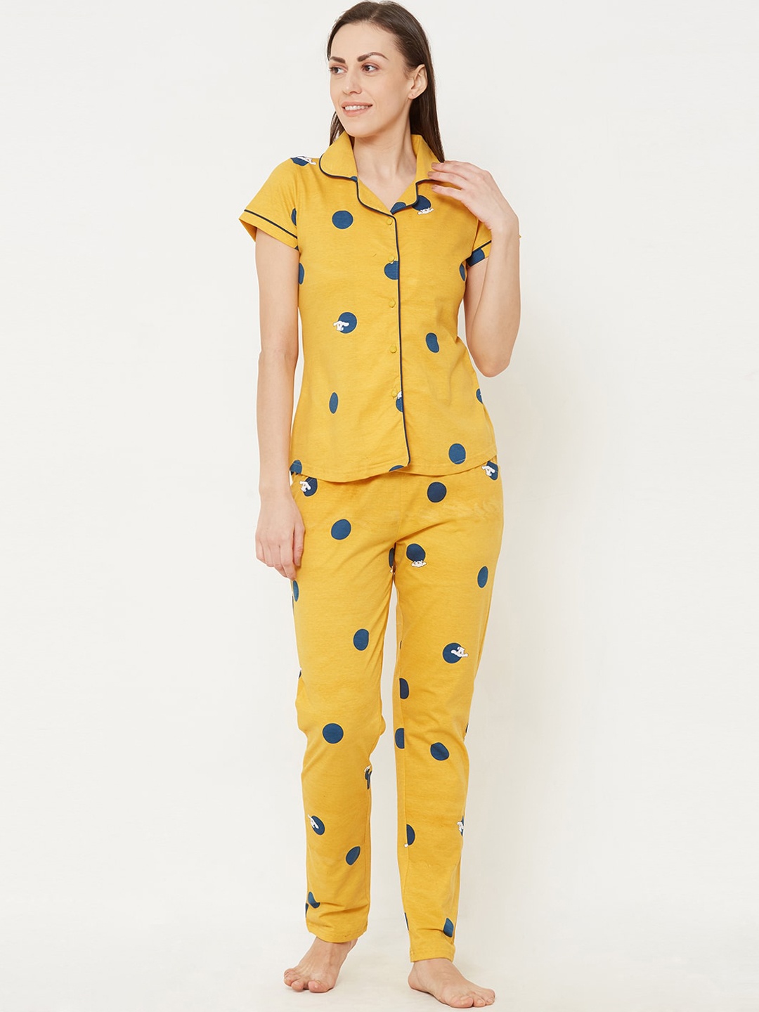 

Sweet Dreams Women Yellow Printed Night suit