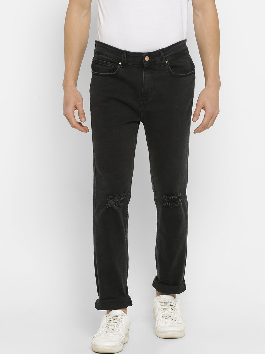 

FOREVER 21 Men Black Regular Fit Jeans