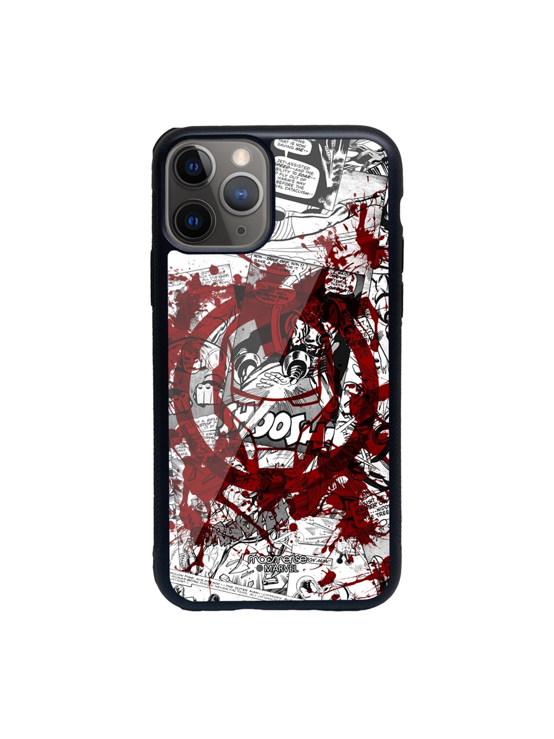 

macmerise Grey & Maroon Splash Out Ironman Glass iPhone 11 Pro Phone Case