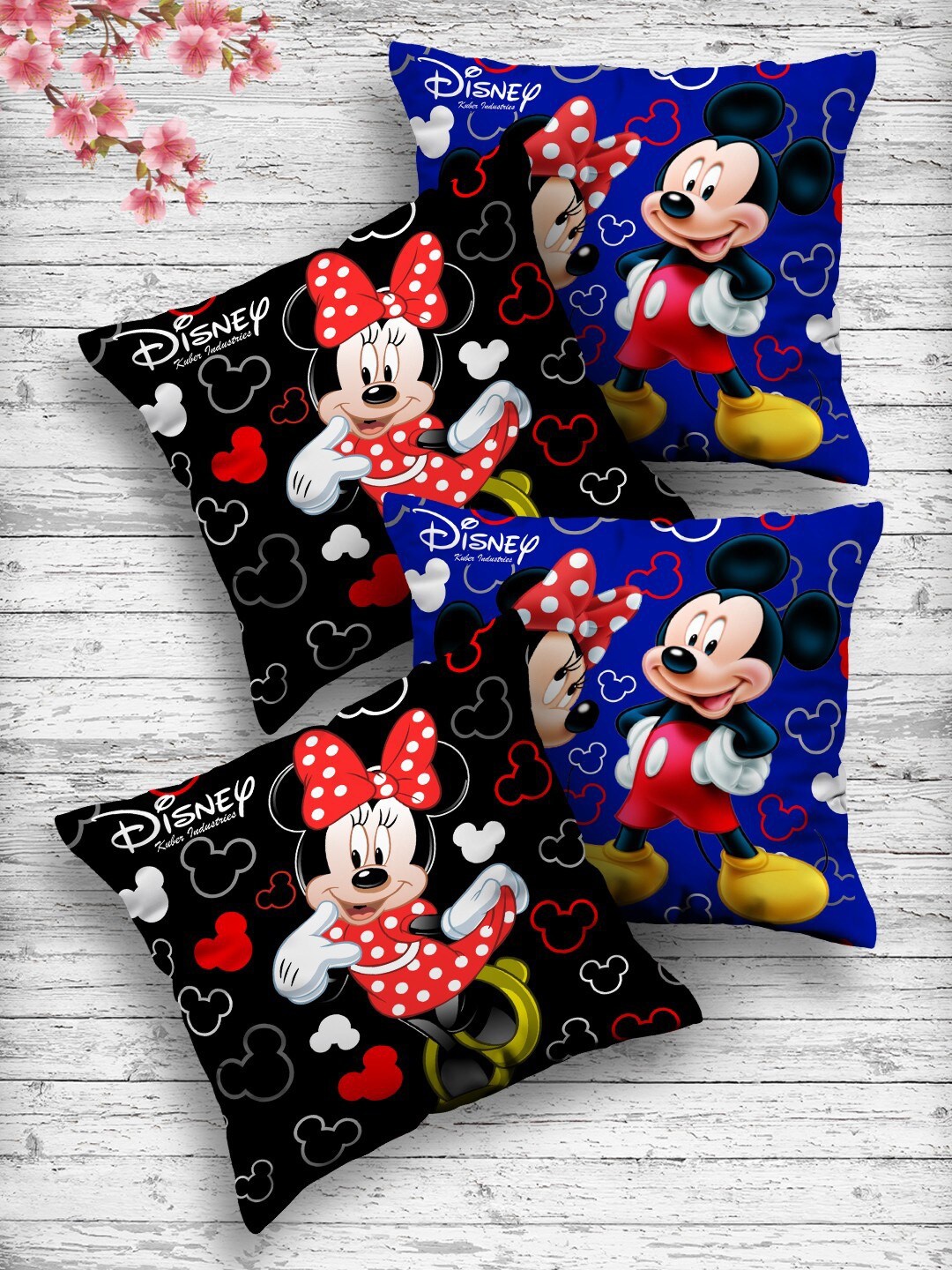 

Kuber Industries Set of 4 Printed Reversible Square Floor Cushions, Blue