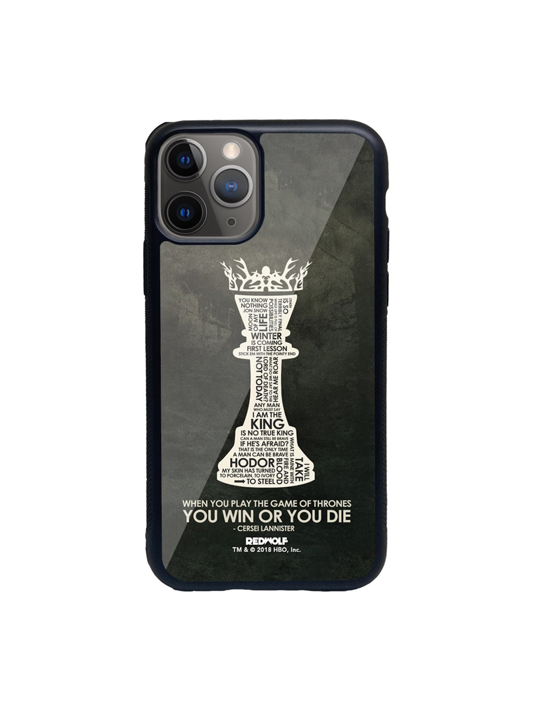 

macmerise Black & White Win Or Die Pattern iPhone 11 Pro Back Case