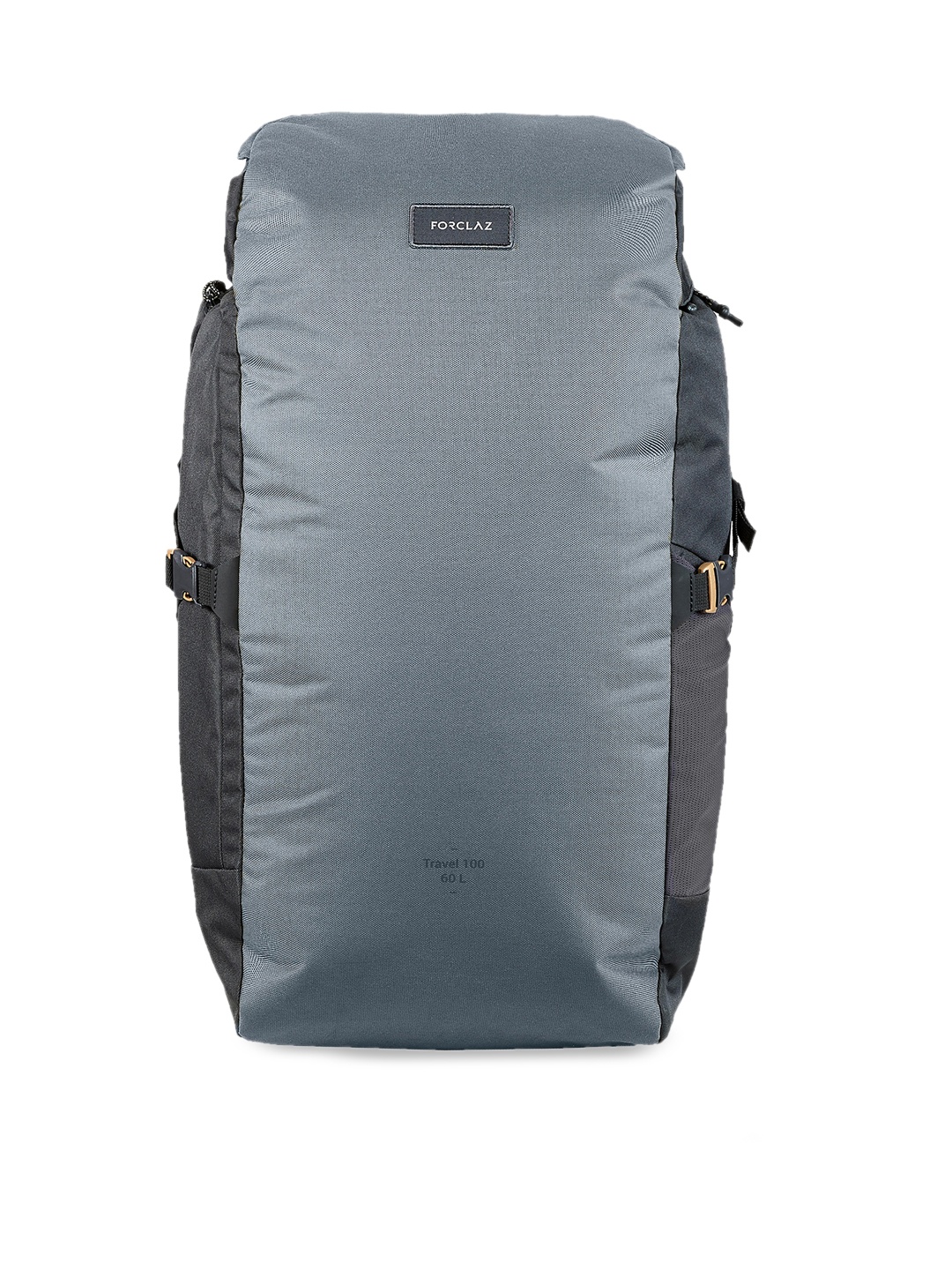 

FORCLAZ By Decathlon Unisex Grey & Black Backpacks with Compression Straps