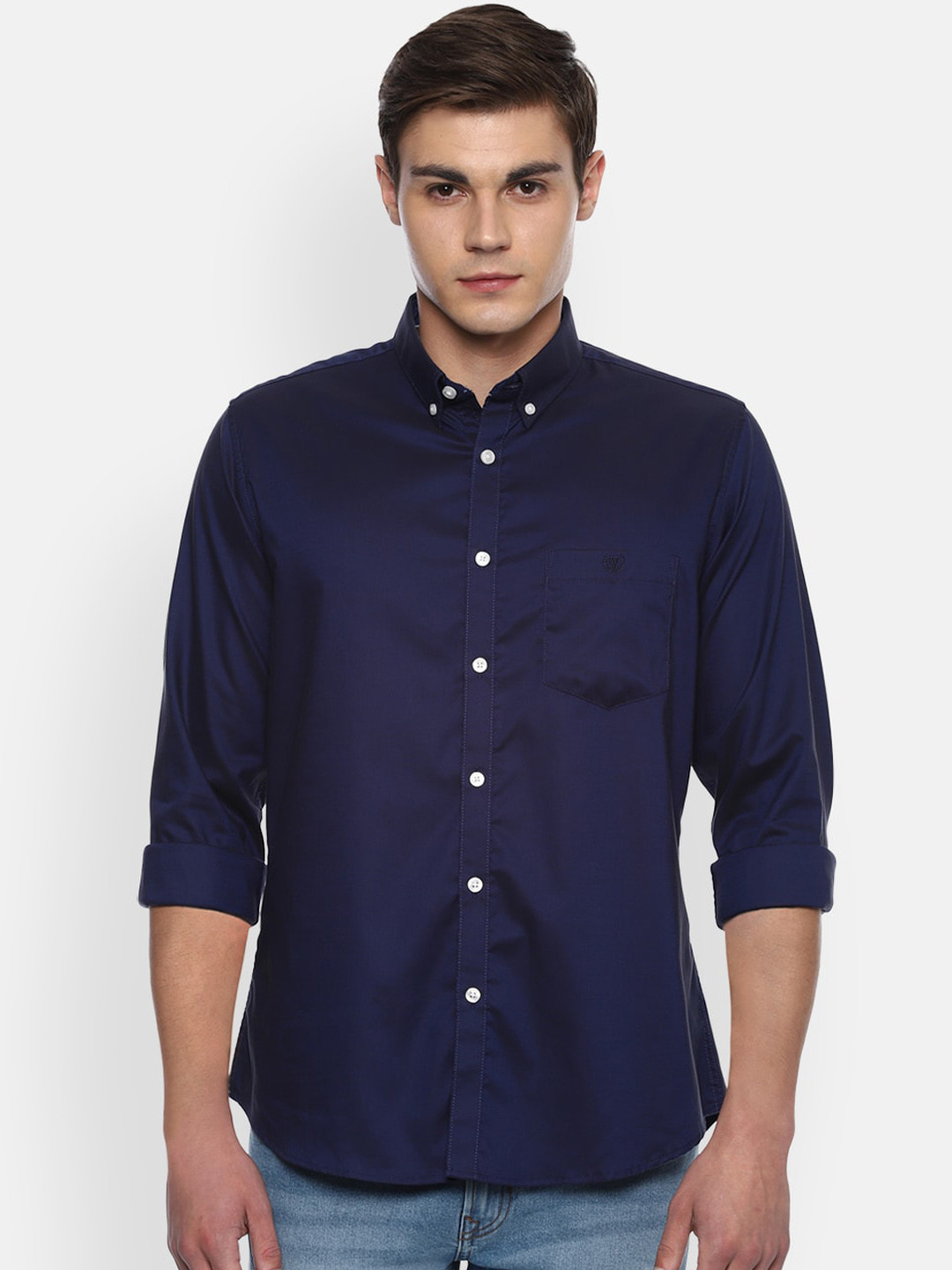 

Van Heusen Sport Men Blue Slim Fit Solid Casual Shirt