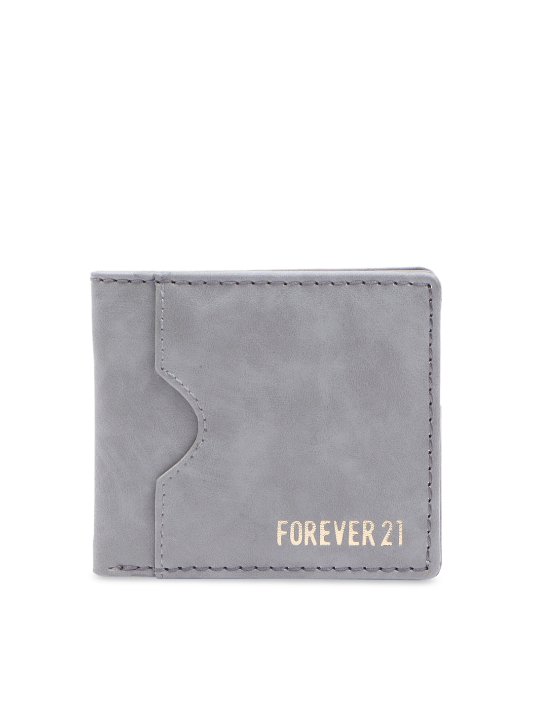 

FOREVER 21 Men Grey Solid Two Fold Wallet