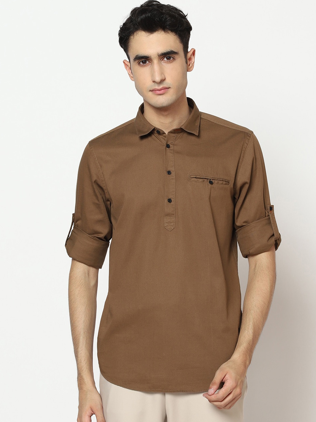 

Blackberrys Men Brown Arise Regular Fit Solid Casual Shirt