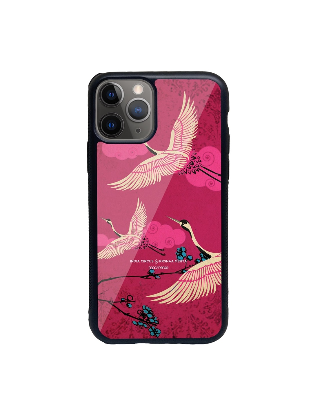 

macmerise Pink & Blue Flying Flamingoes iPhone 11 Pro Phone Case