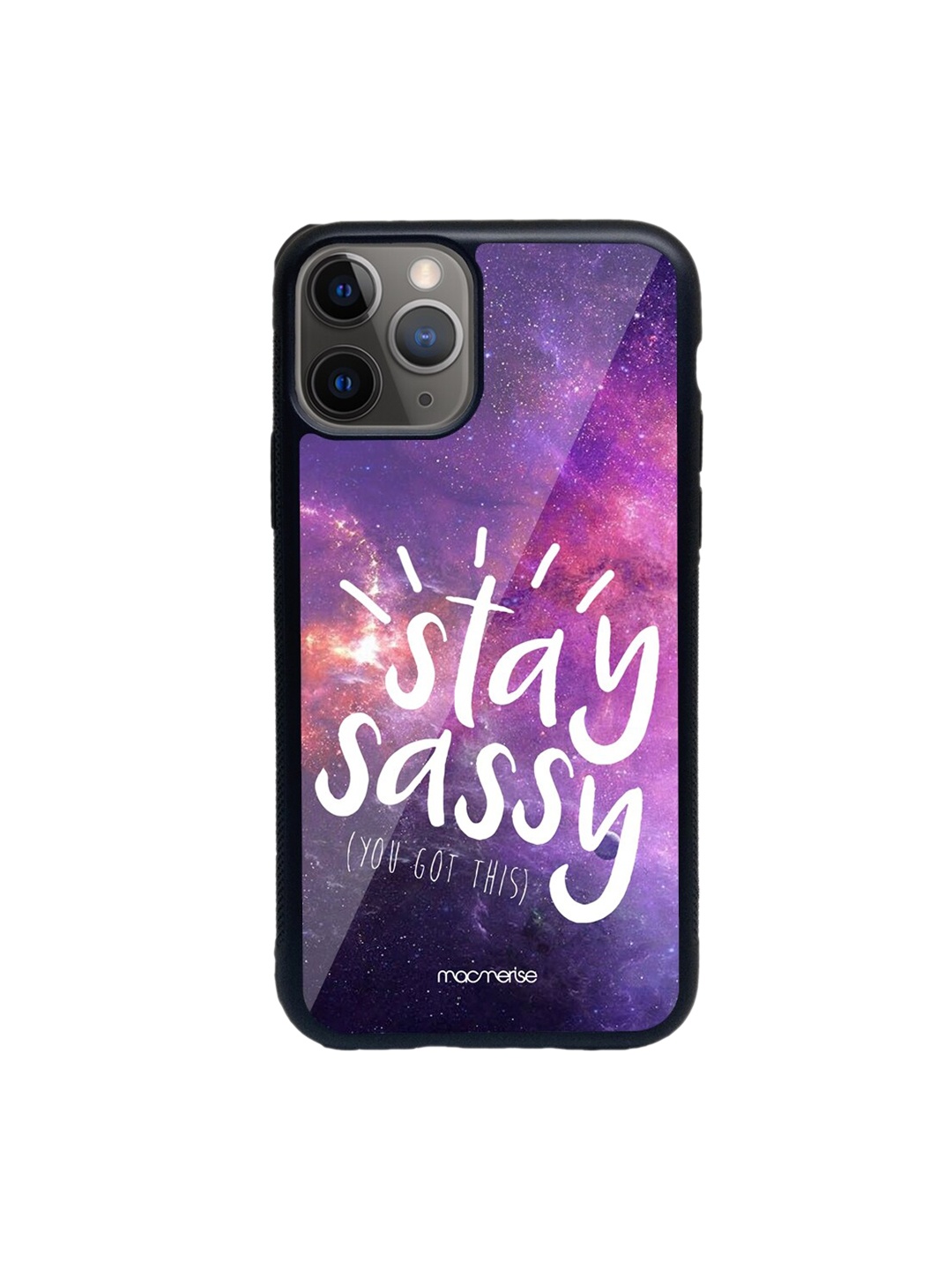

macmerise Purple & White Stay Sassy Glass iPhone 11 Pro Phone Case