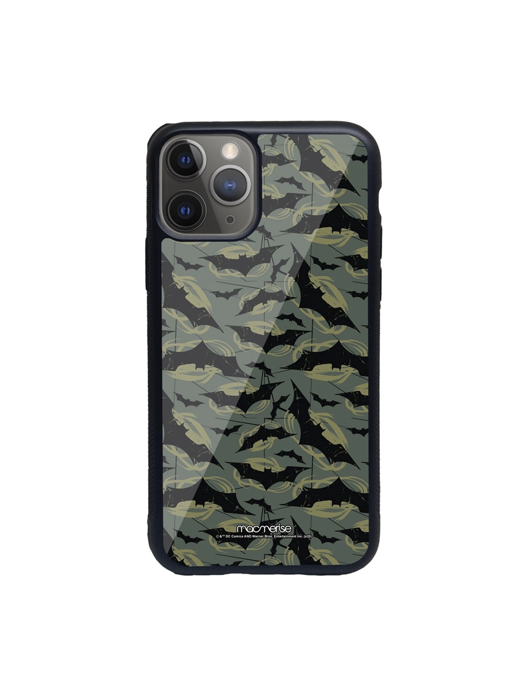 

macmerise Grey & Black Batman Printed Glass iPhone 11 Pro Phone Case
