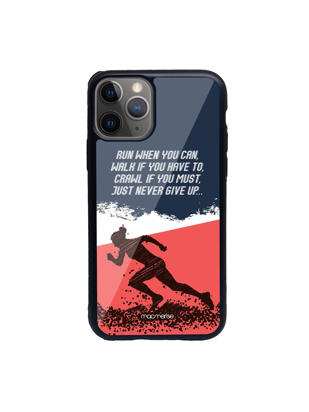 

macmerise Blue & Red Running motivation Printed iPhone 11 Pro Phone Case