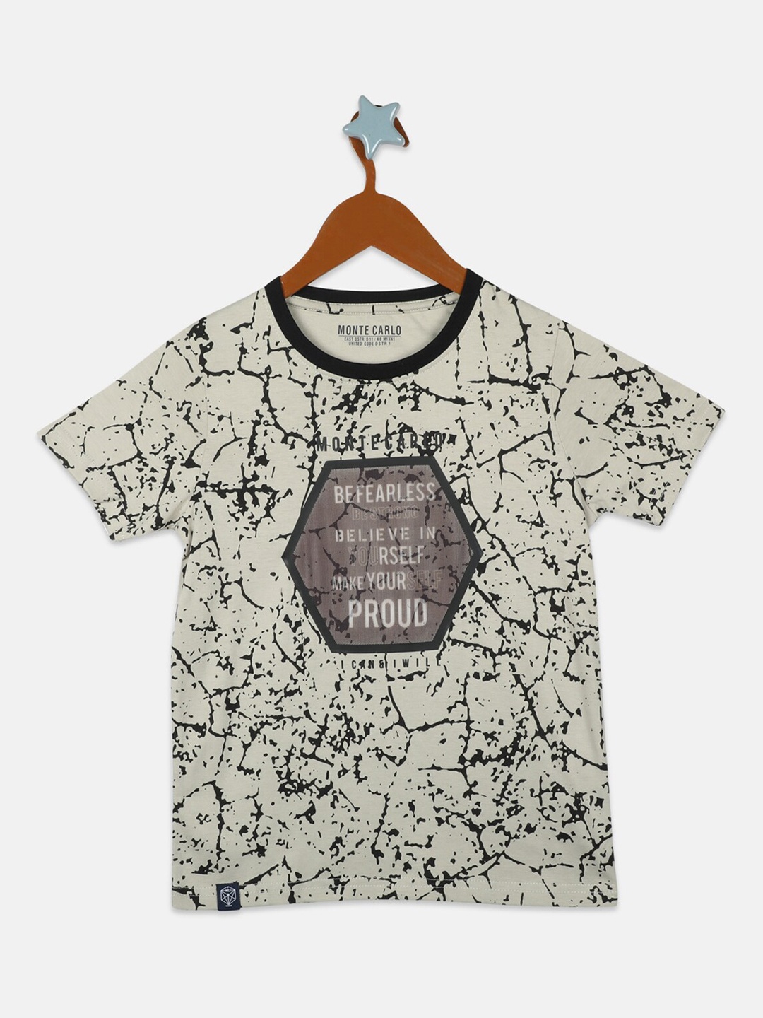 

Monte Carlo Boys Beige Printed Round Neck T-shirt