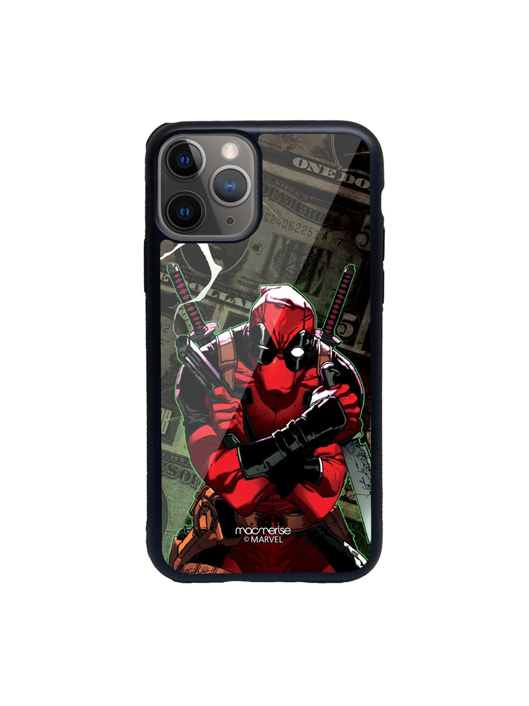 

macmerise Black & Red Deadpool Dollar Printed iPhone 11 Pro Back Case