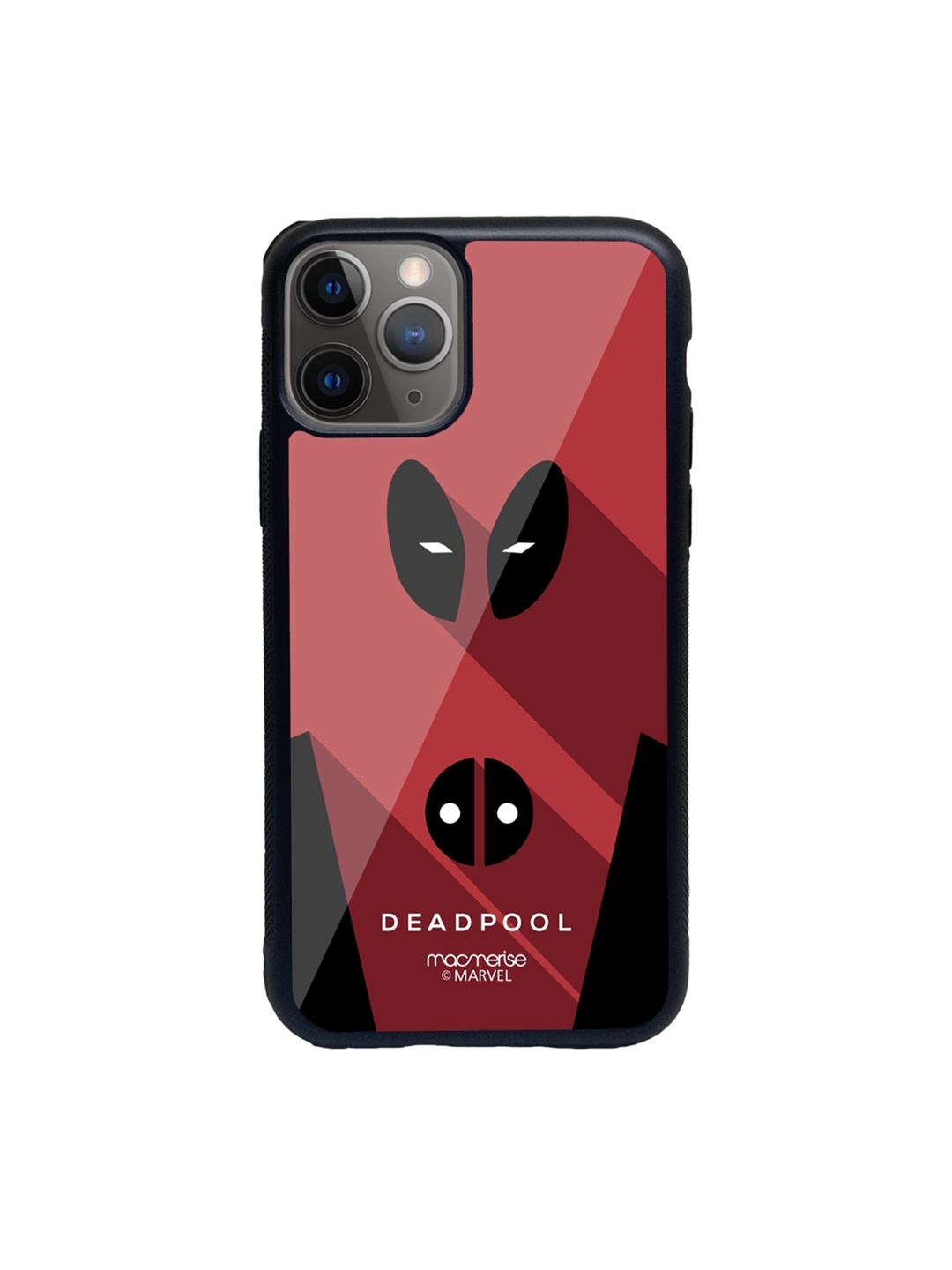 

macmerise Red & Black Minimalistic Deadpool Glass iPhone 11 Pro Phone Case