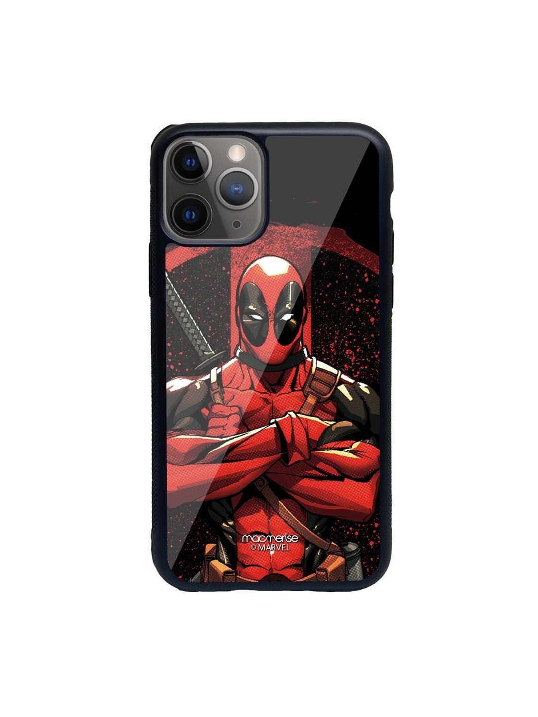 

macmerise Red & Black Deadpool Stance Pattern iPhone 11 Pro Back Case