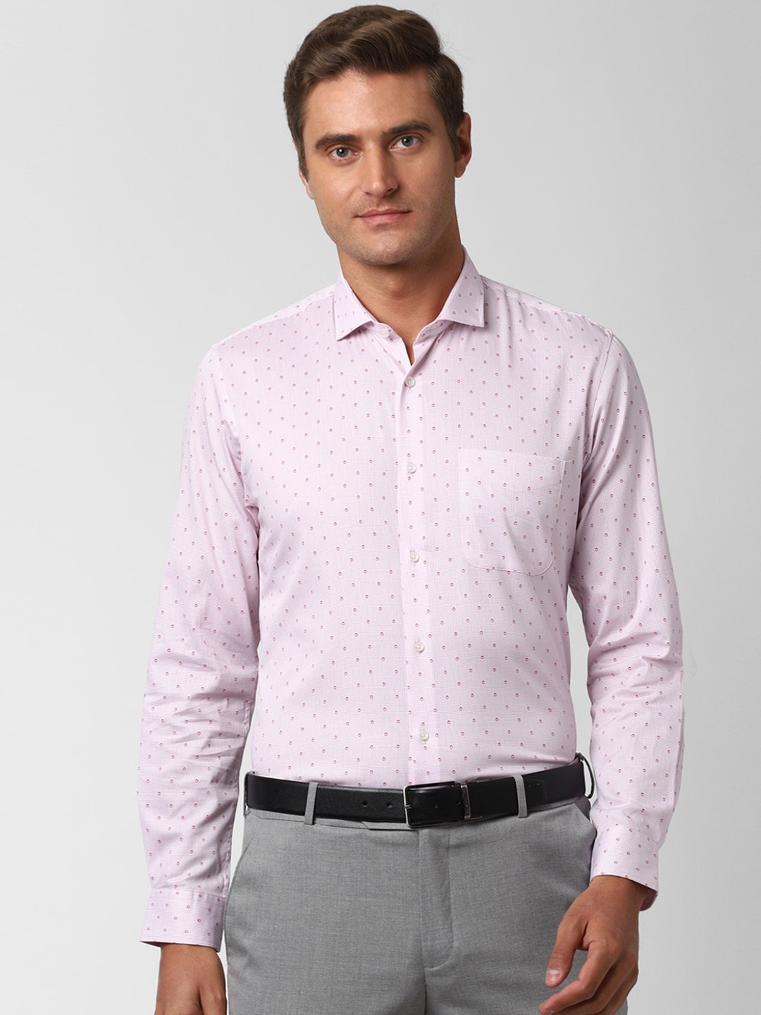 

Peter England Men Pink Slim Fit Printed Formal Shirt
