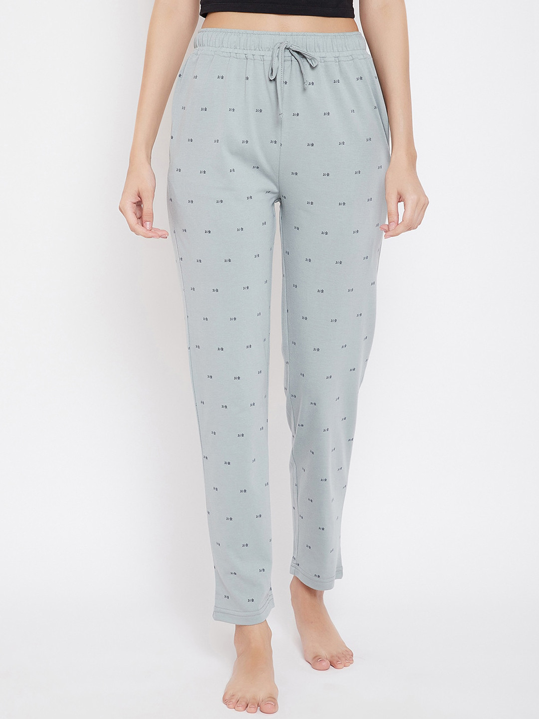 

Okane Women Grey & Blue Printed Lounge Pants