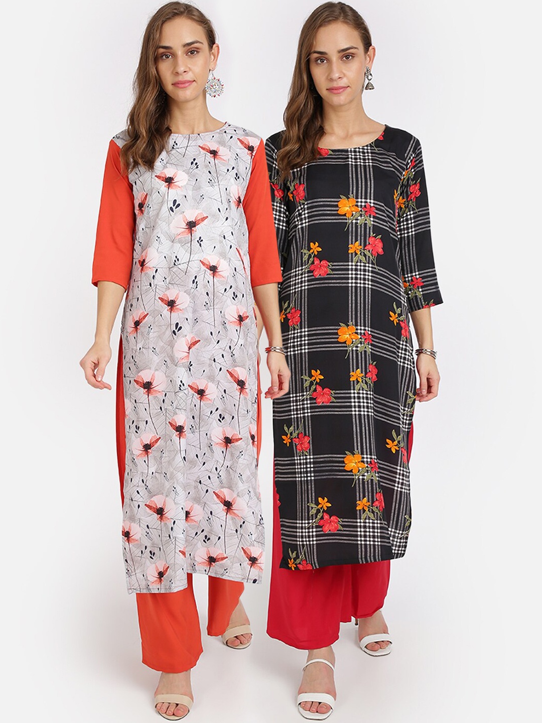 

Florence Women Multicoloured Set of 2 Printed Kurta with Palazzos, Multi