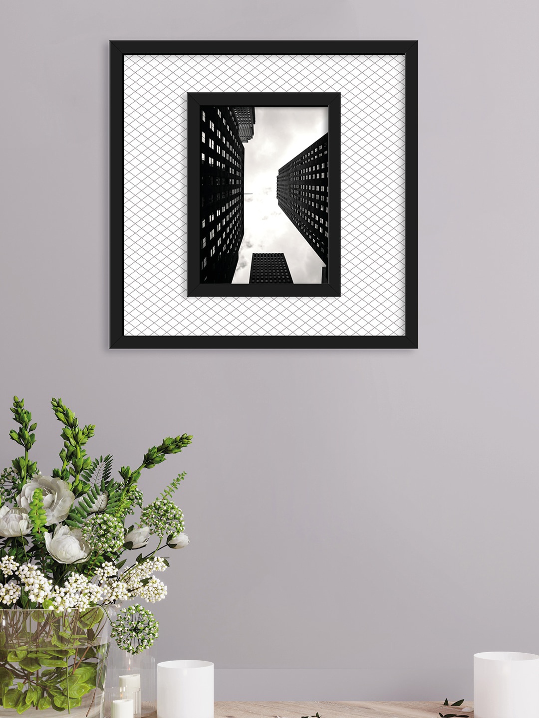 RANDOM White & Black Printed Wall Photo Frame
