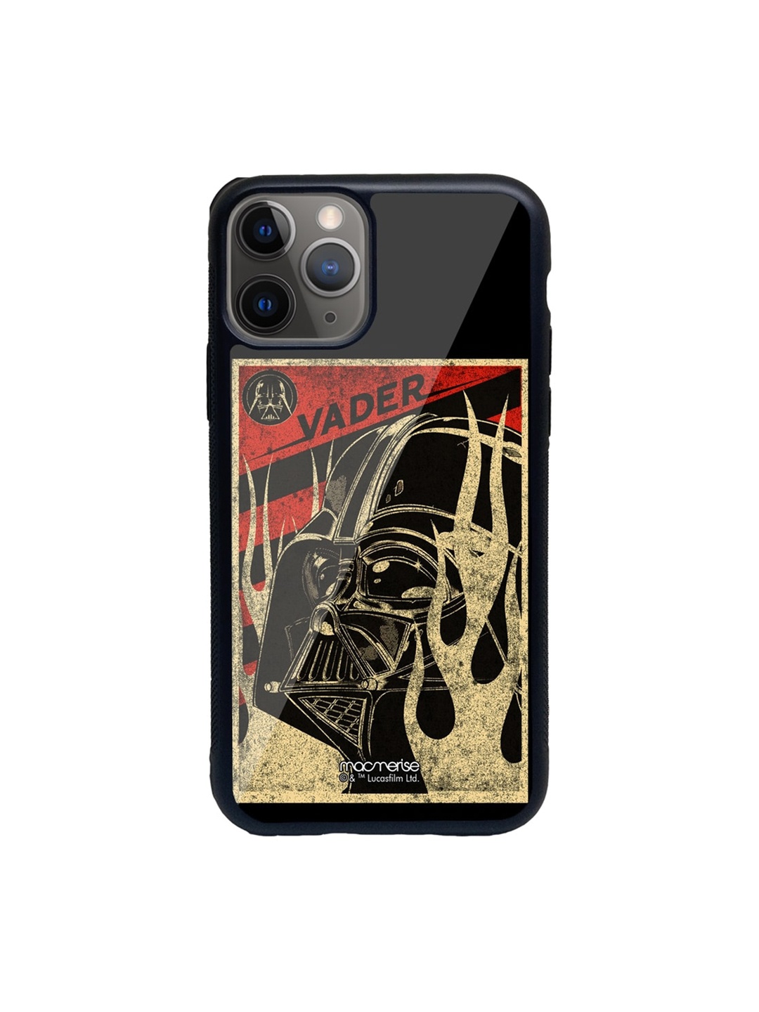 

macmerise Black & Red Vader Stamp Printed iPhone 11 Pro Back Case