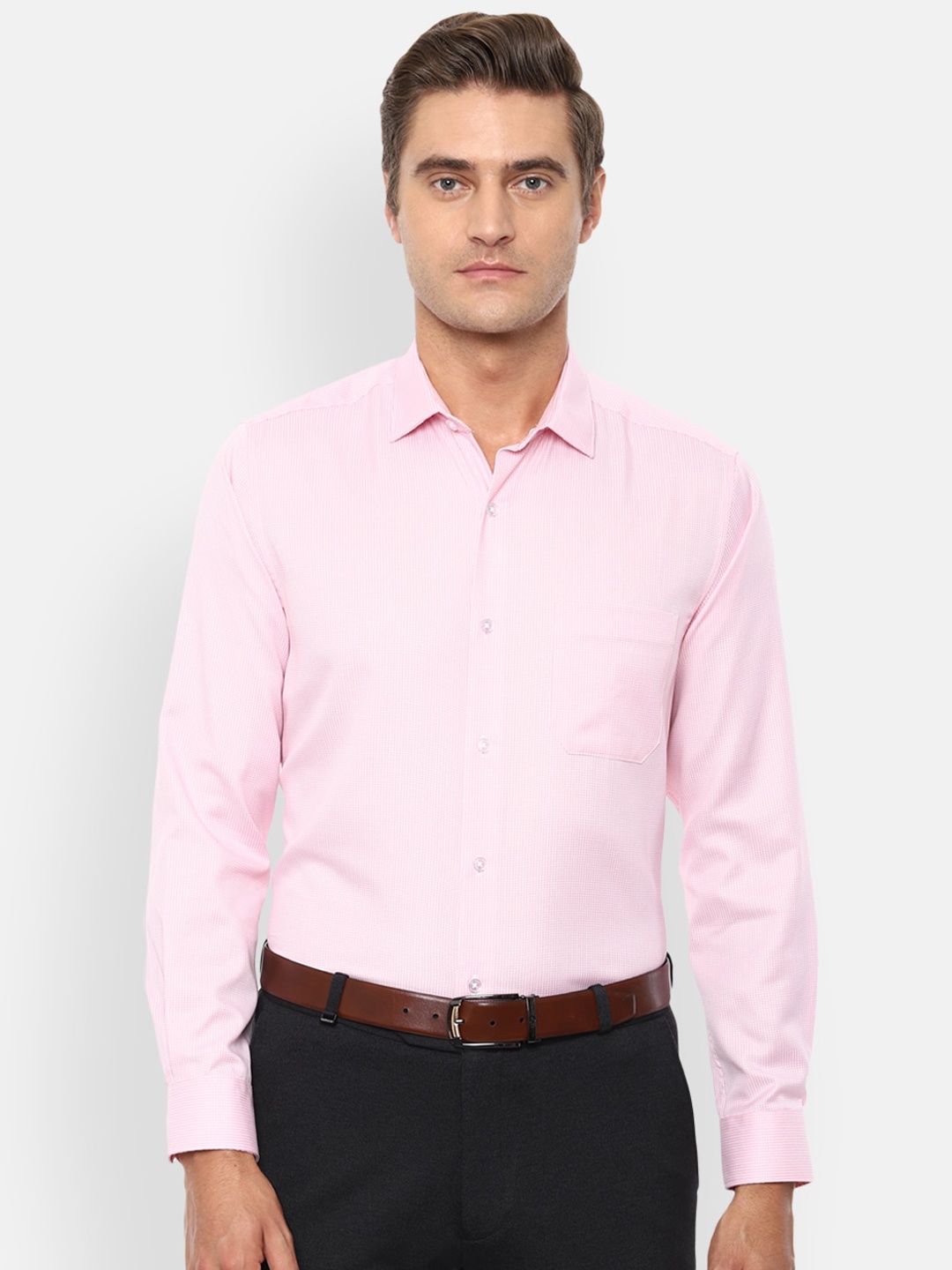 

Louis Philippe Men Pink Slim Fit Solid Casual Shirt