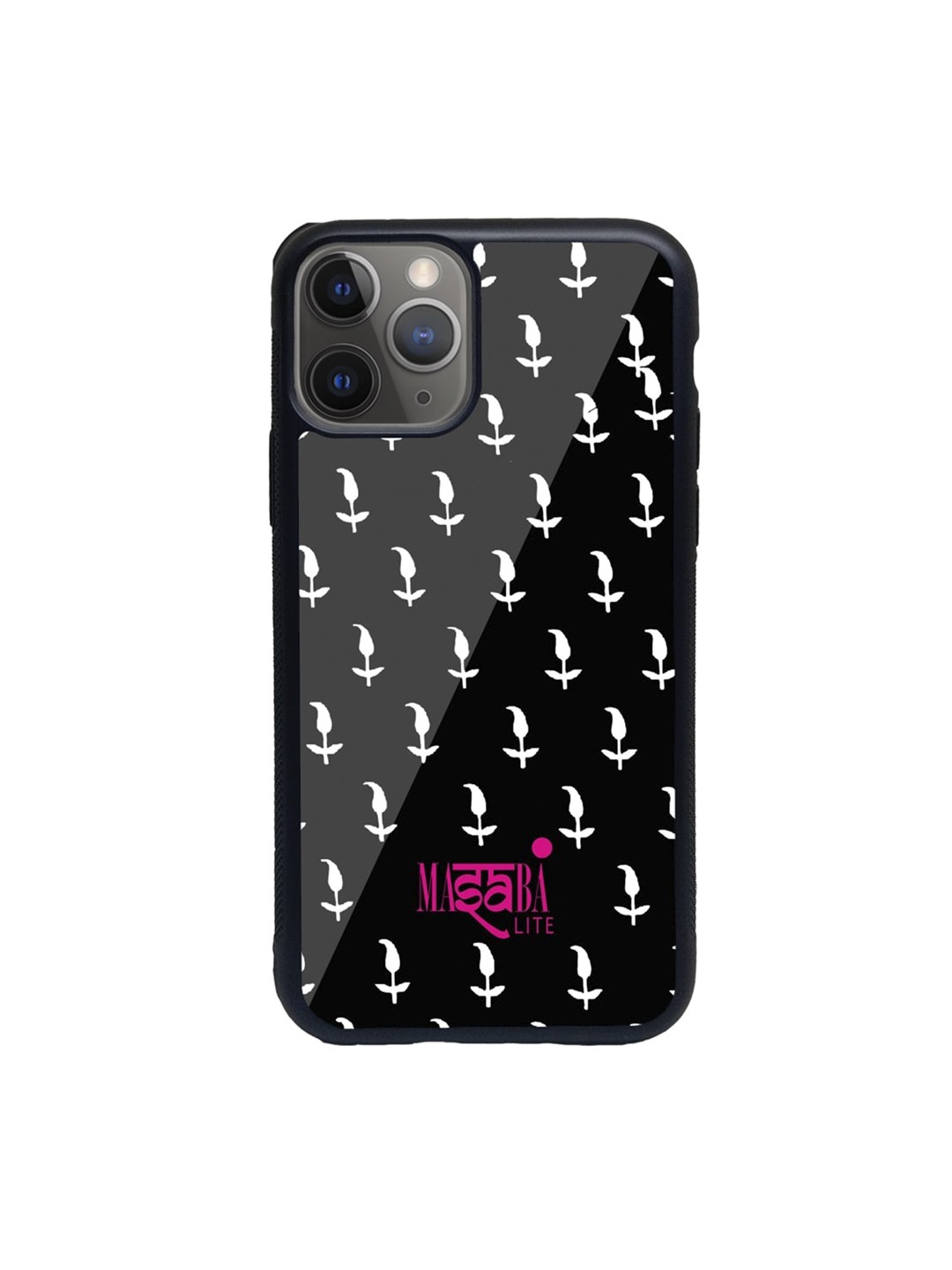 

macmerise Black & White Masaba Leaf Motif Pattern iPhone 11 Pro Back Case