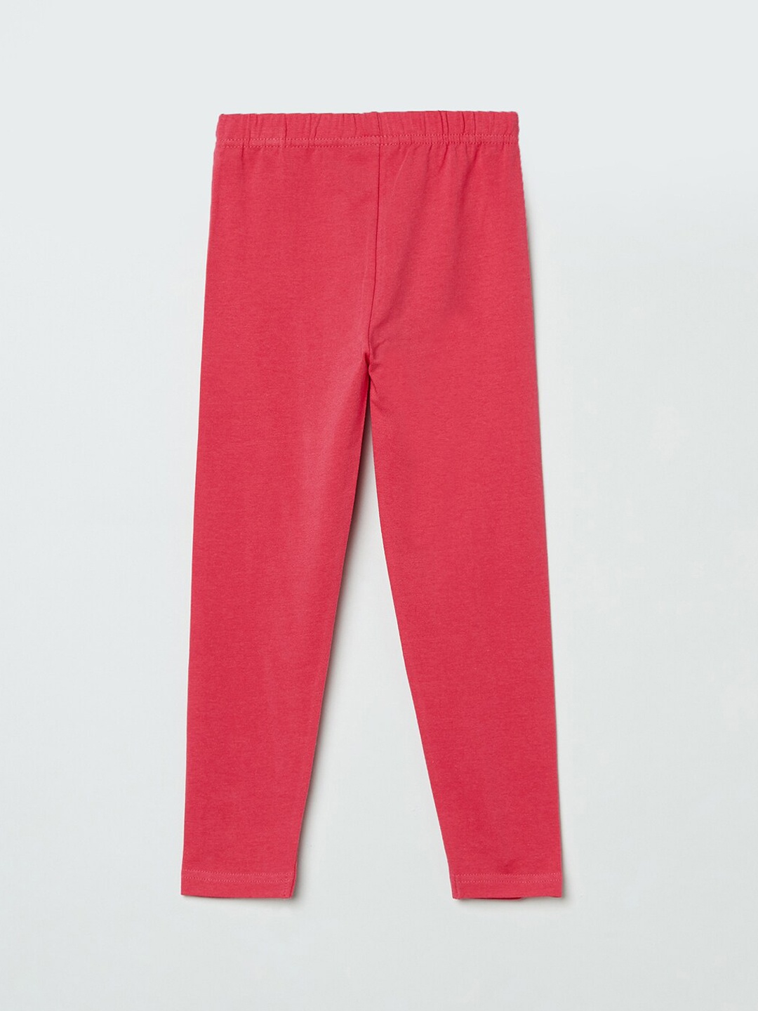 

max Girls Red Solid Ankle-Length Leggings
