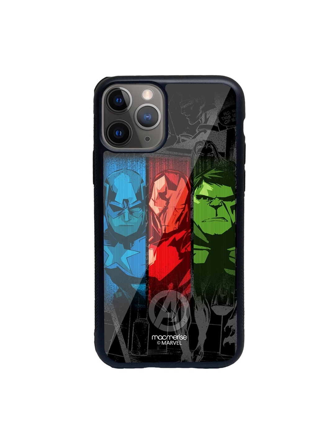 

macmerise Grey & Red Avengers Sketch Glass iPhone 11 Pro Phone Case
