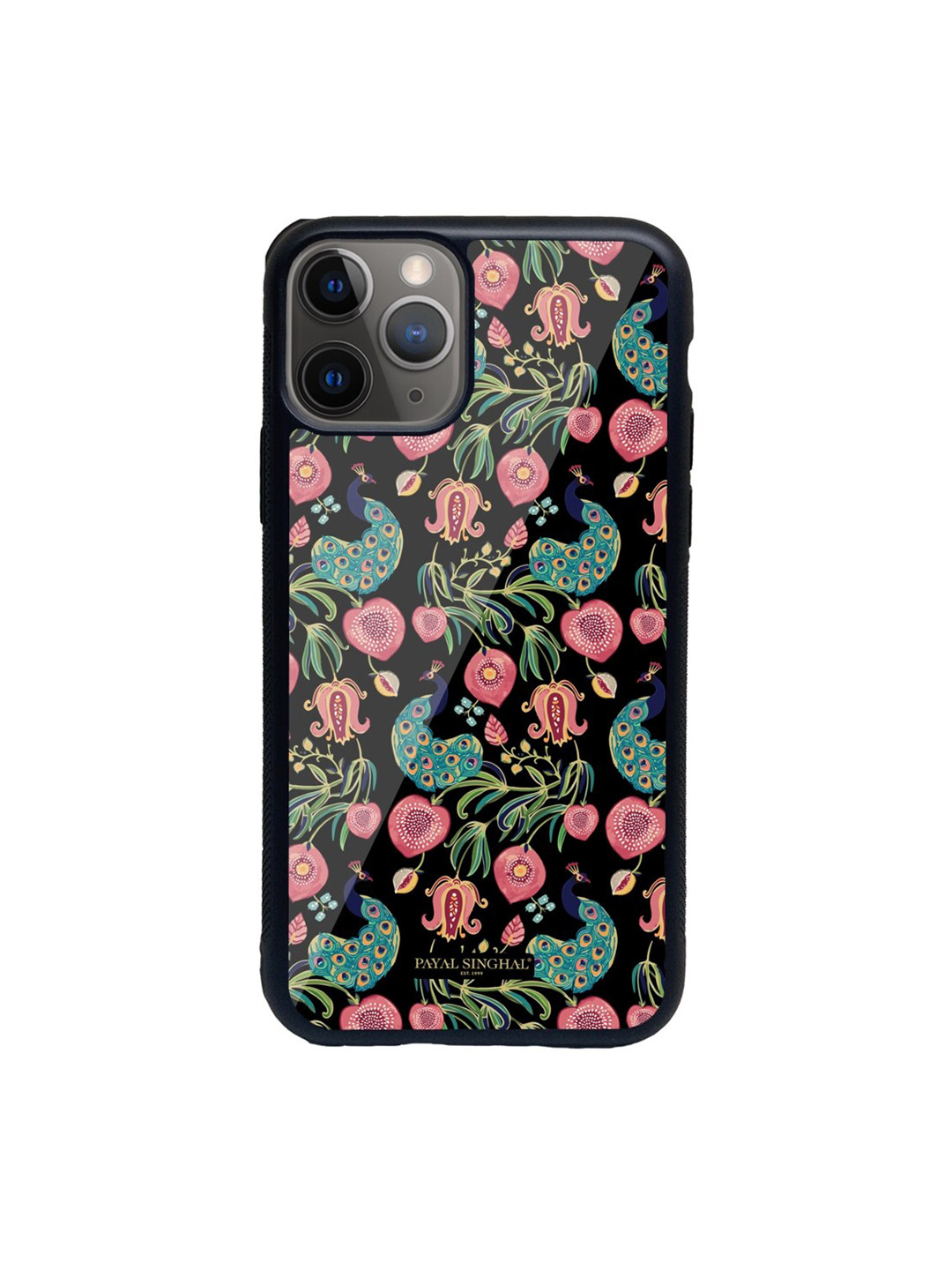 

macmerise Black & Pink Payal Singhal Anaar & Mor Printed iPhone 11 Pro Back Case