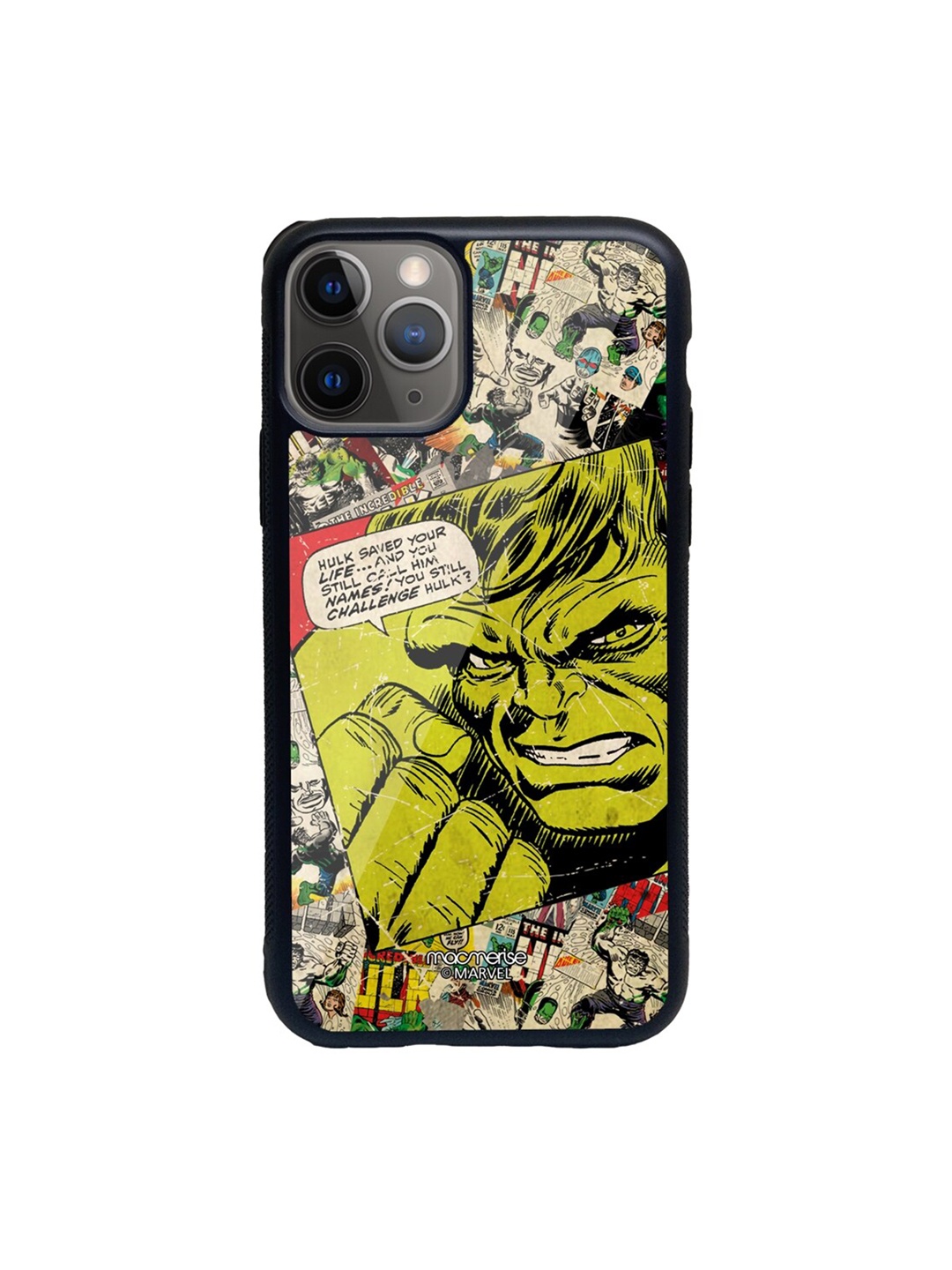 

macmerise Green & Grey Comic Hulk Glass iPhone 11 Pro Phone Case