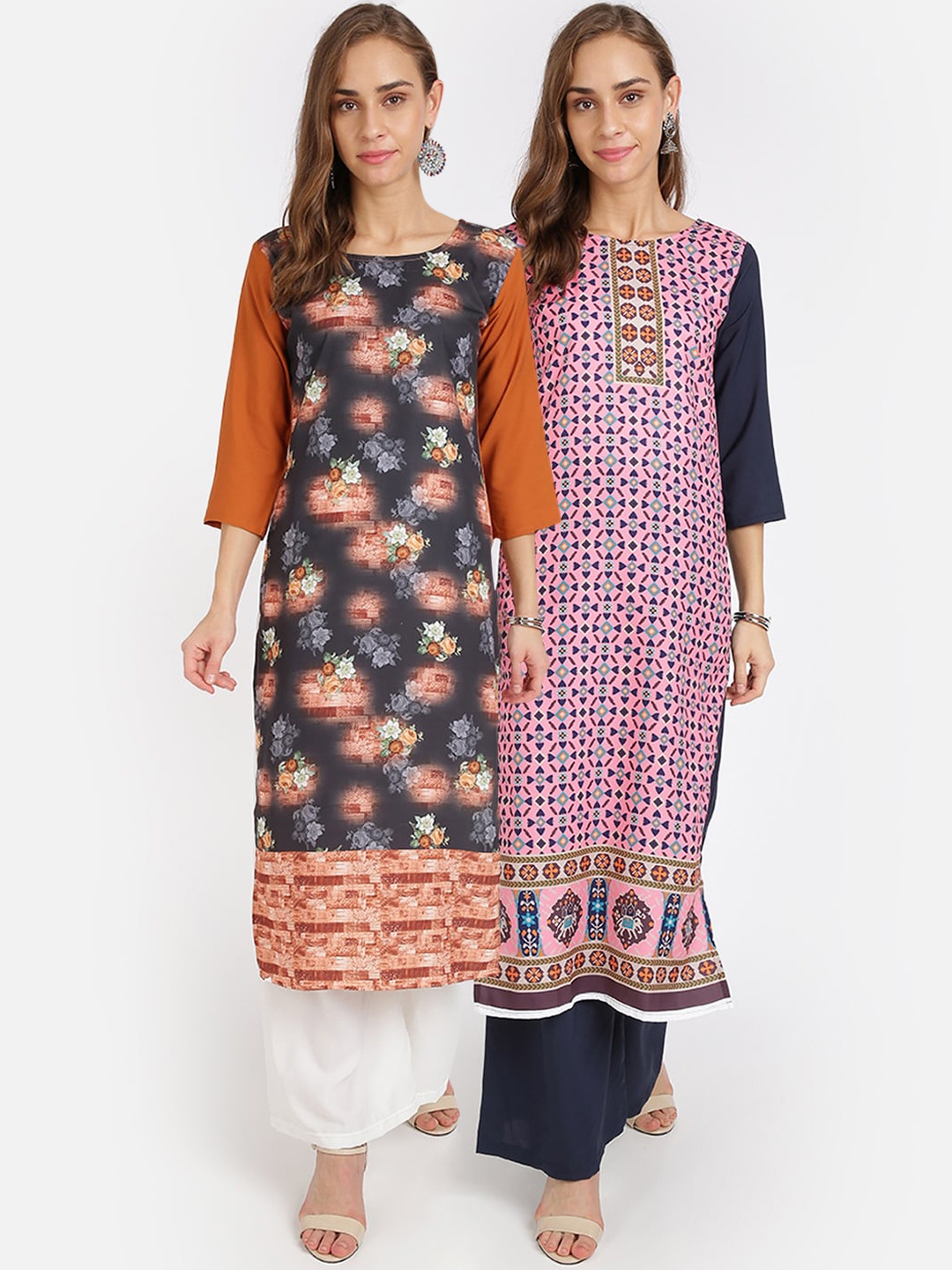 

Florence Women Set of 2 Multicoloured Printed Kurta with Palazzos, Multi