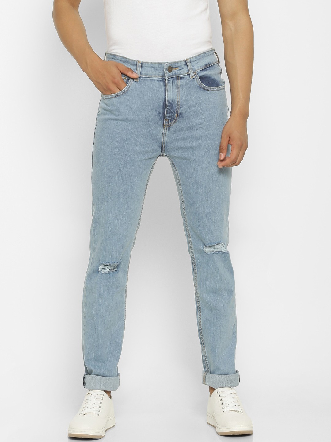 

FOREVER 21 Men Blue Regular Fit Jeans