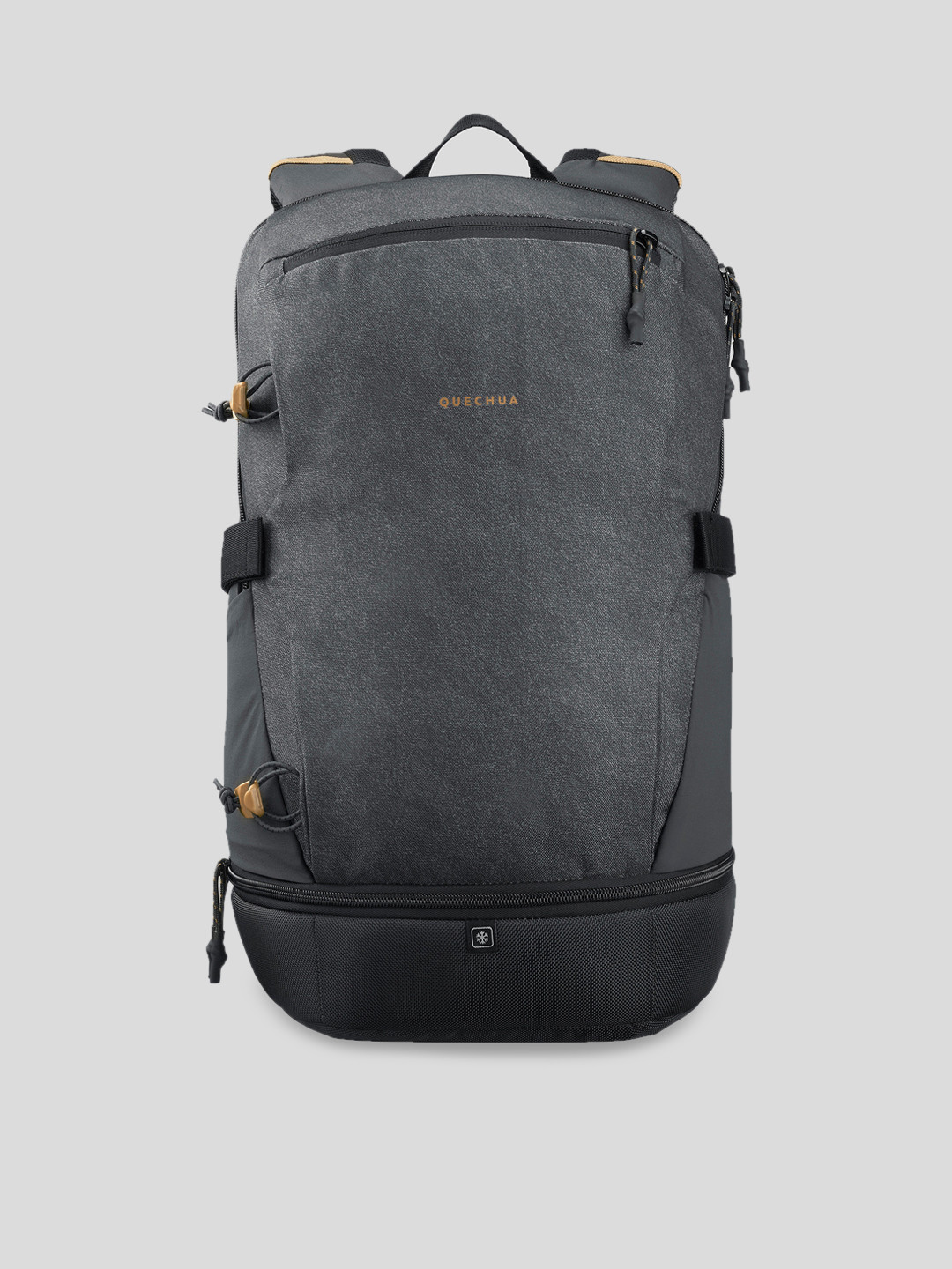 

Quechua By Decathlon Unisex Grey & Black Backpacks with Compression Straps