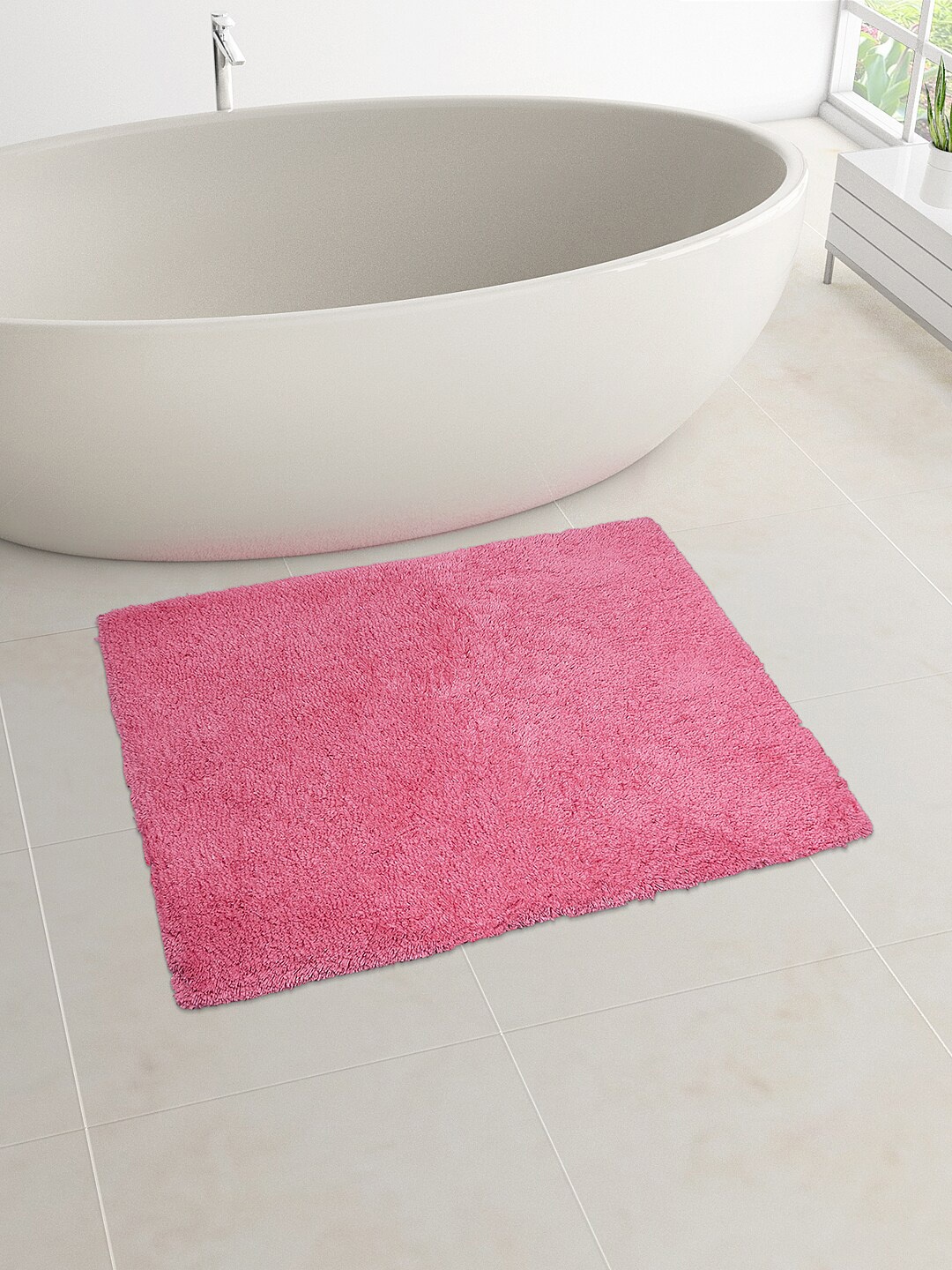 

Living scapes by Pantaloons by Pantaloons by Pantaloons Pink Solid 1850 GSM Anti-Skid Bath Rug