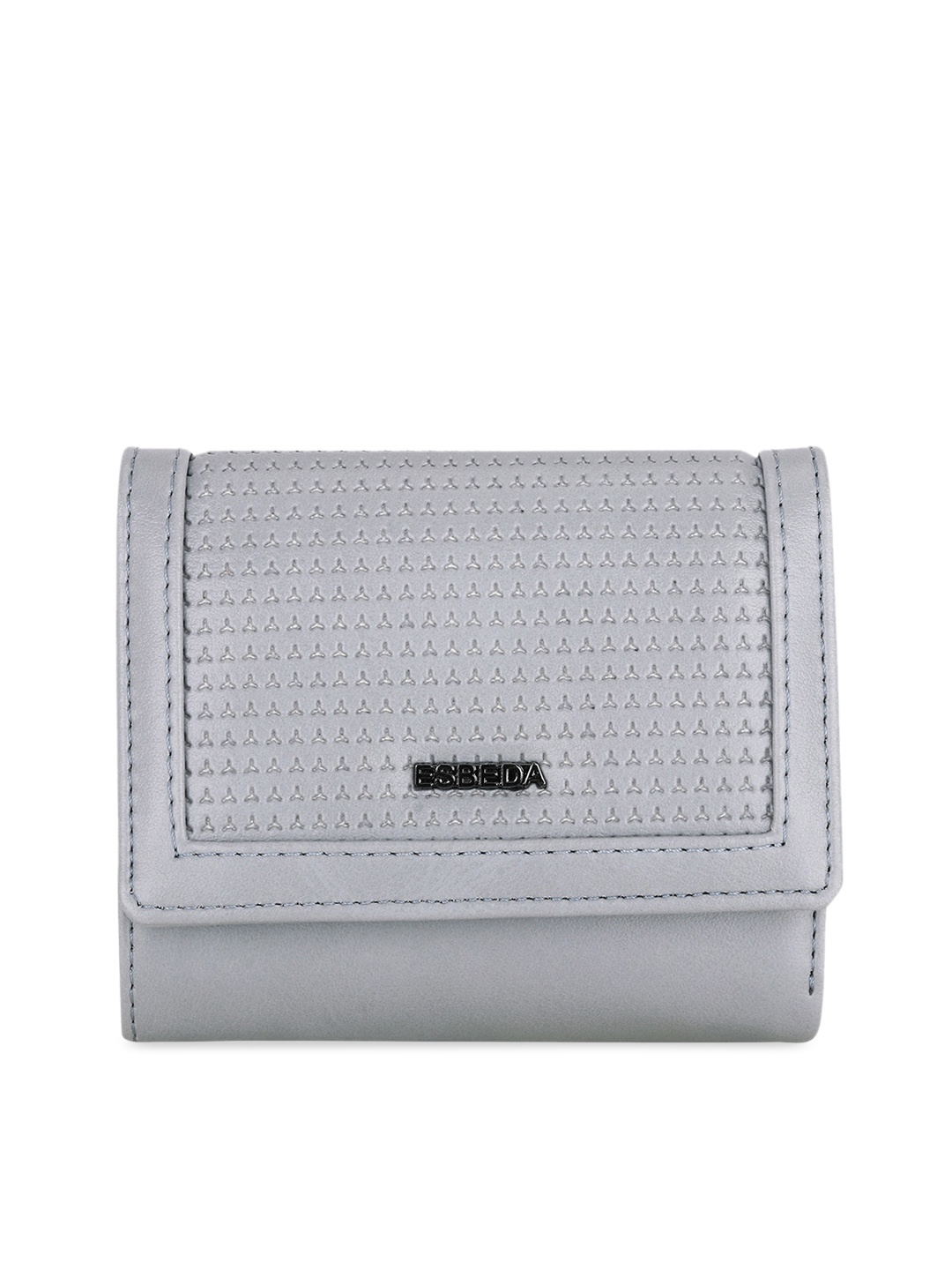 

ESBEDA Women Grey Textured Three Fold Wallet
