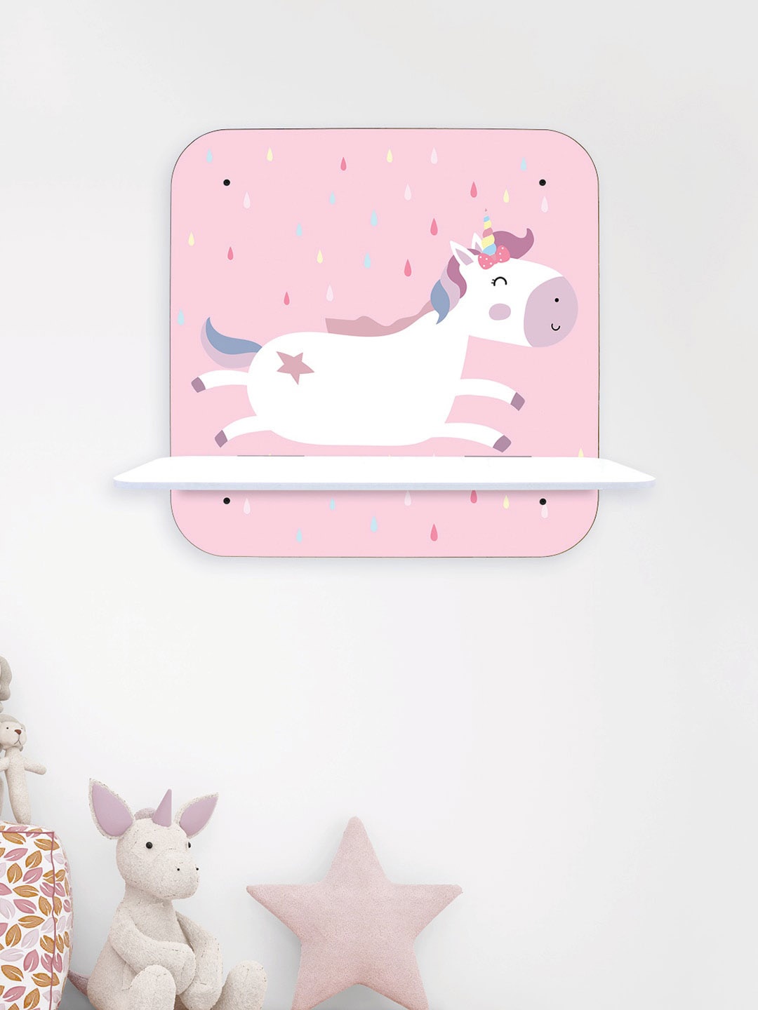 

RANDOM Pink & White Fun Horse Wall Shelf
