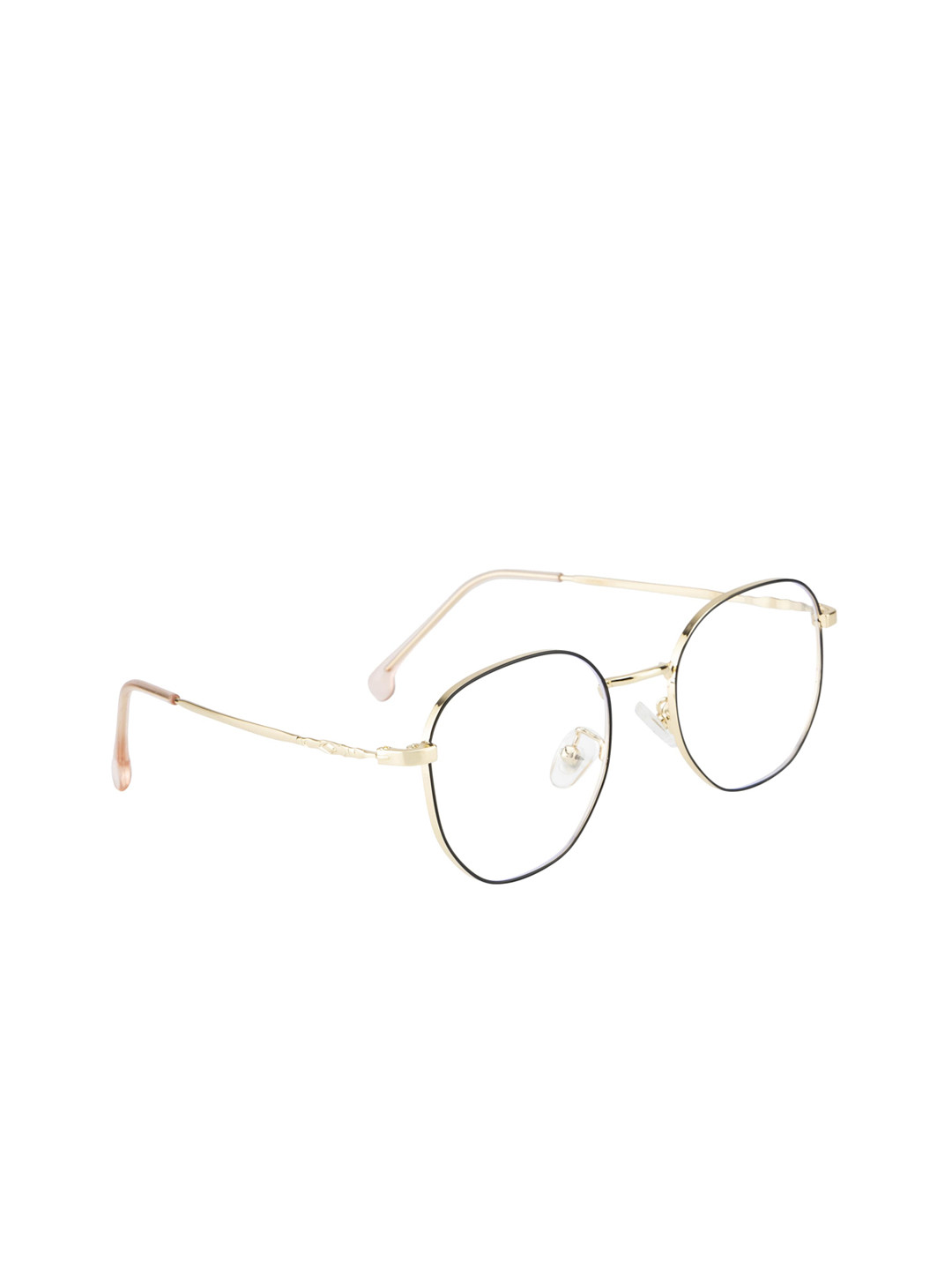 

Clark N Palmer Unisex Black & Gold-Toned Solid Full Rim Oval Frames CNP-8627-C3