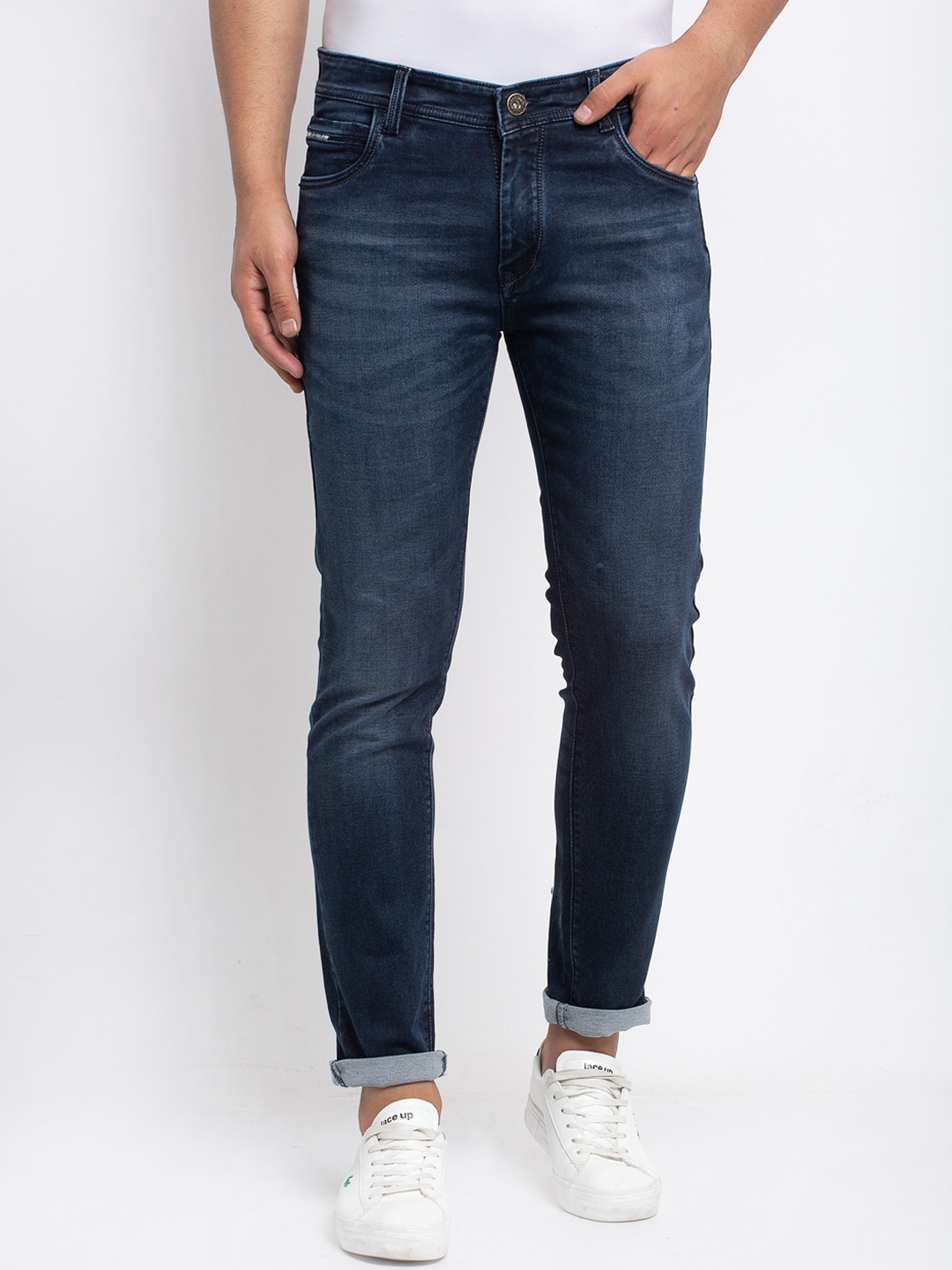 Rodamo Men Blue Slim Fit Mid-Rise Clean Look Jeans