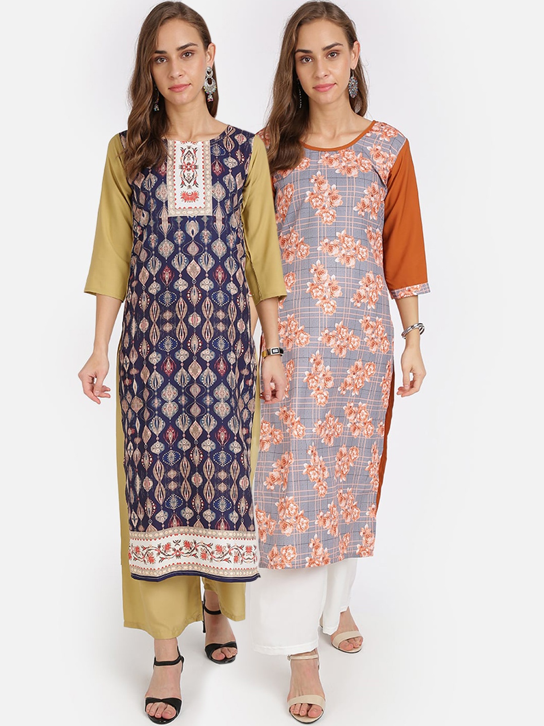 

Florence Women Pack Of 2 Printed Kurta with Palazzos, Multi