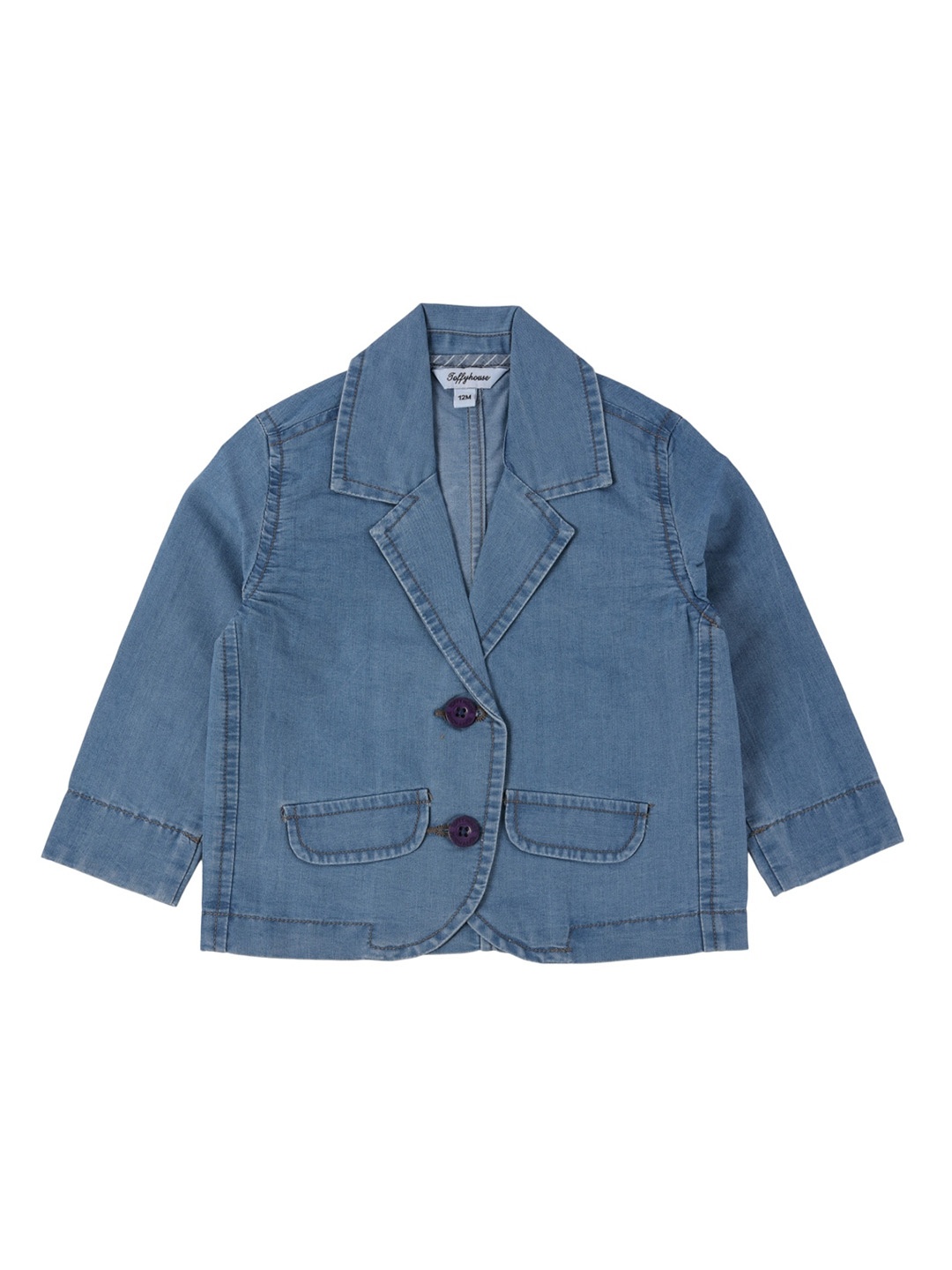 

TOFFY HOUSE Boys Blue Solid Denim Jacket