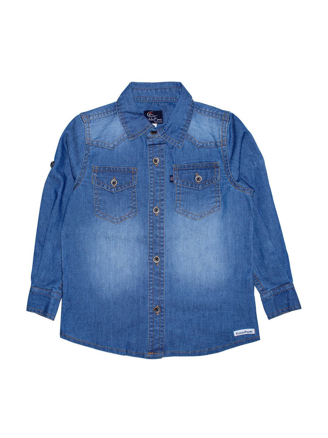 

KiddoPanti Boys Blue Faded Casual Denim Shirt