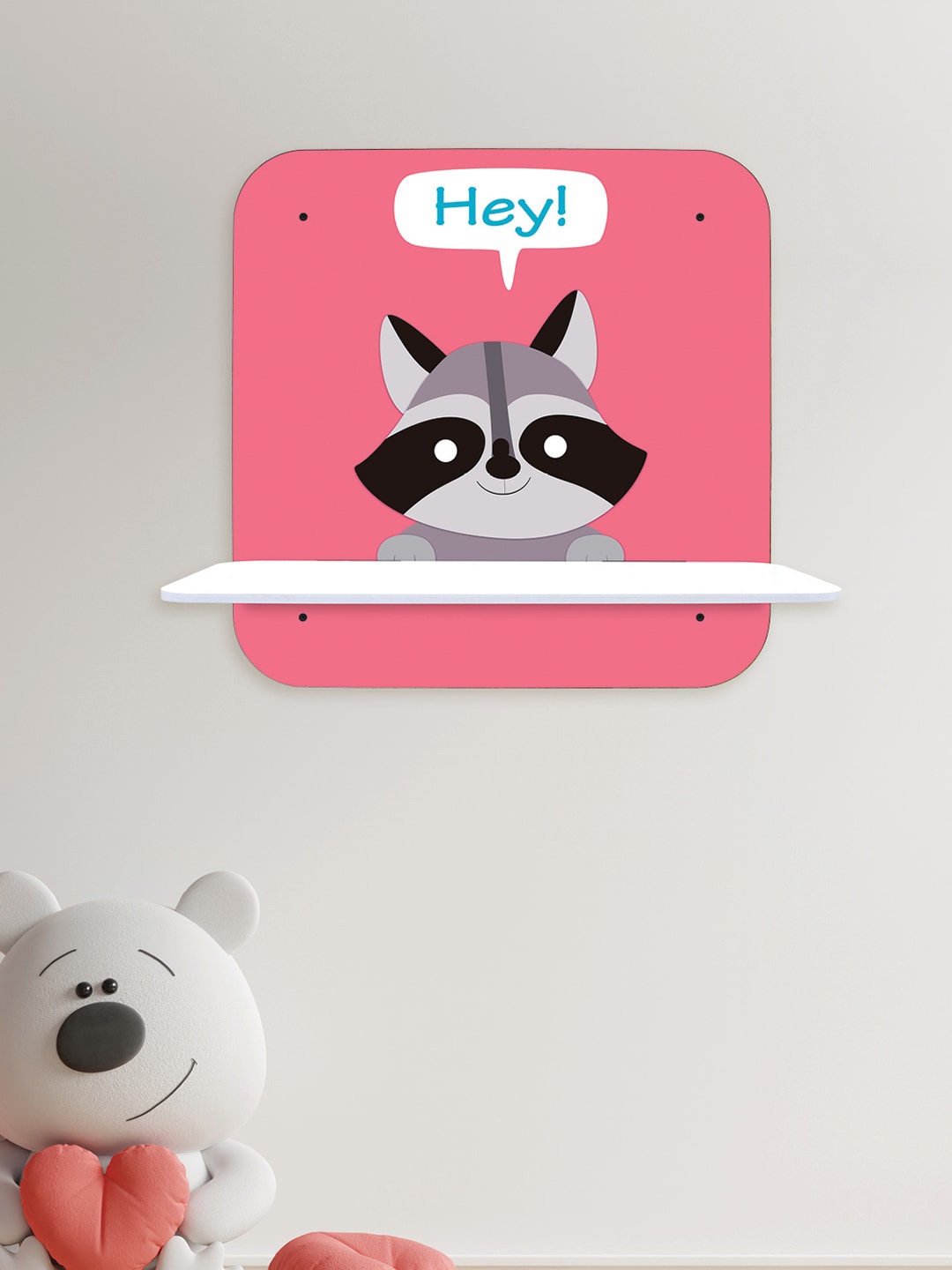 

RANDOM Pink & Black Printed MDF Basic Wall Shelf