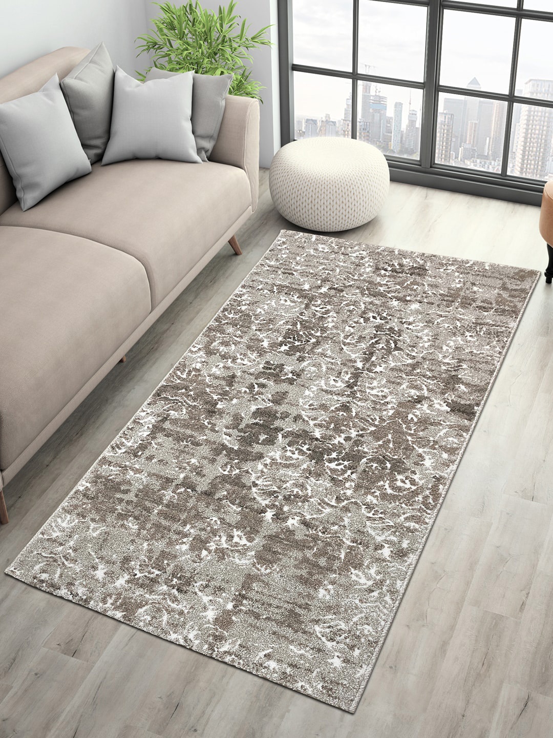 

SPACES Unisex Beige Textured Area Rug
